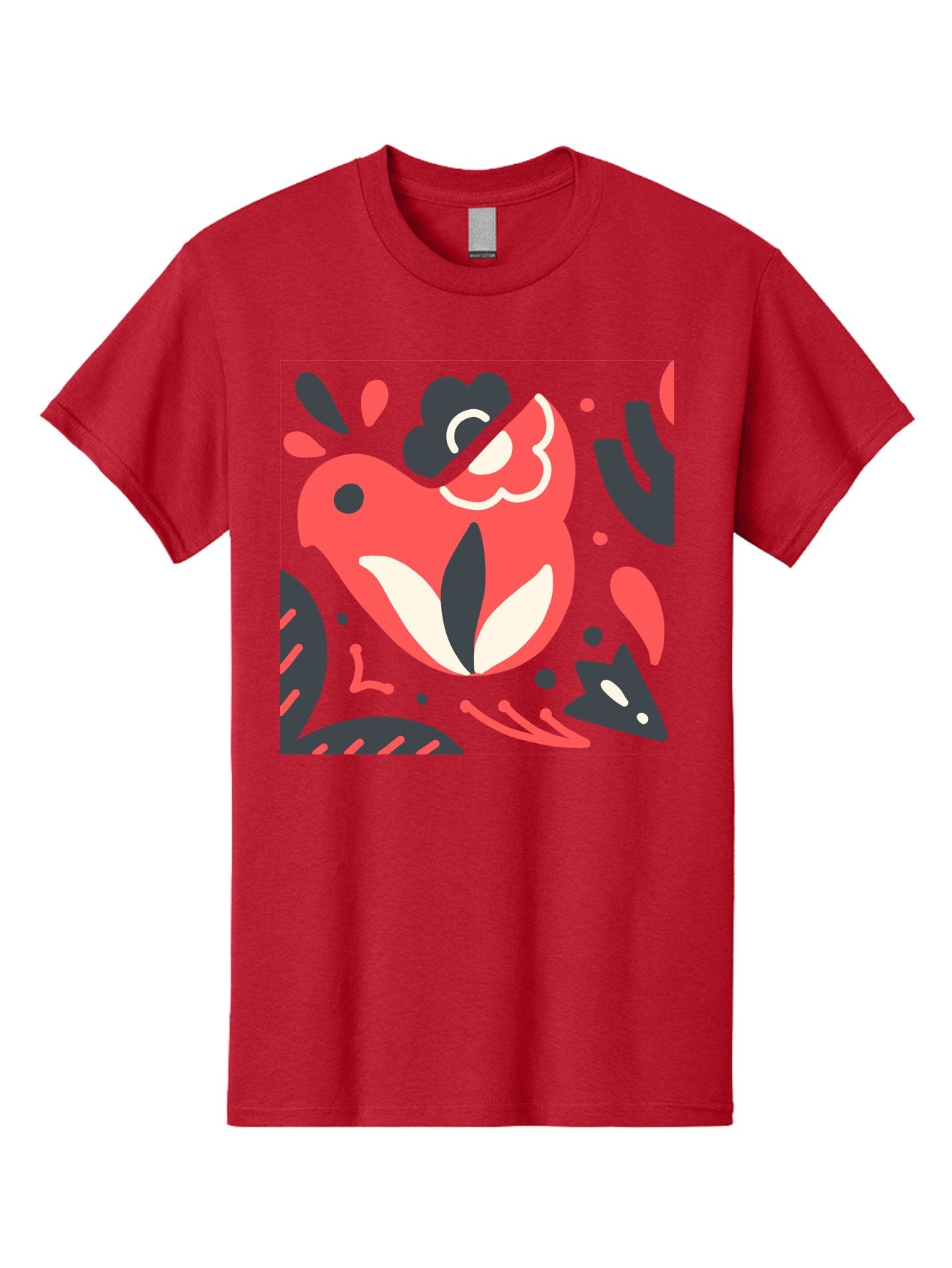 Koi-Fish-Illustration Men'S Graphic Tee, 100% Cotton, Comfortable Casual Summer Wear, Machine Washable, Fish Head, Abstract Art, Digital Illustration, Vibrant Colors, Dynamic Shapes, Playful Design, Creative Expression, Bold Graphics, Aab760 10