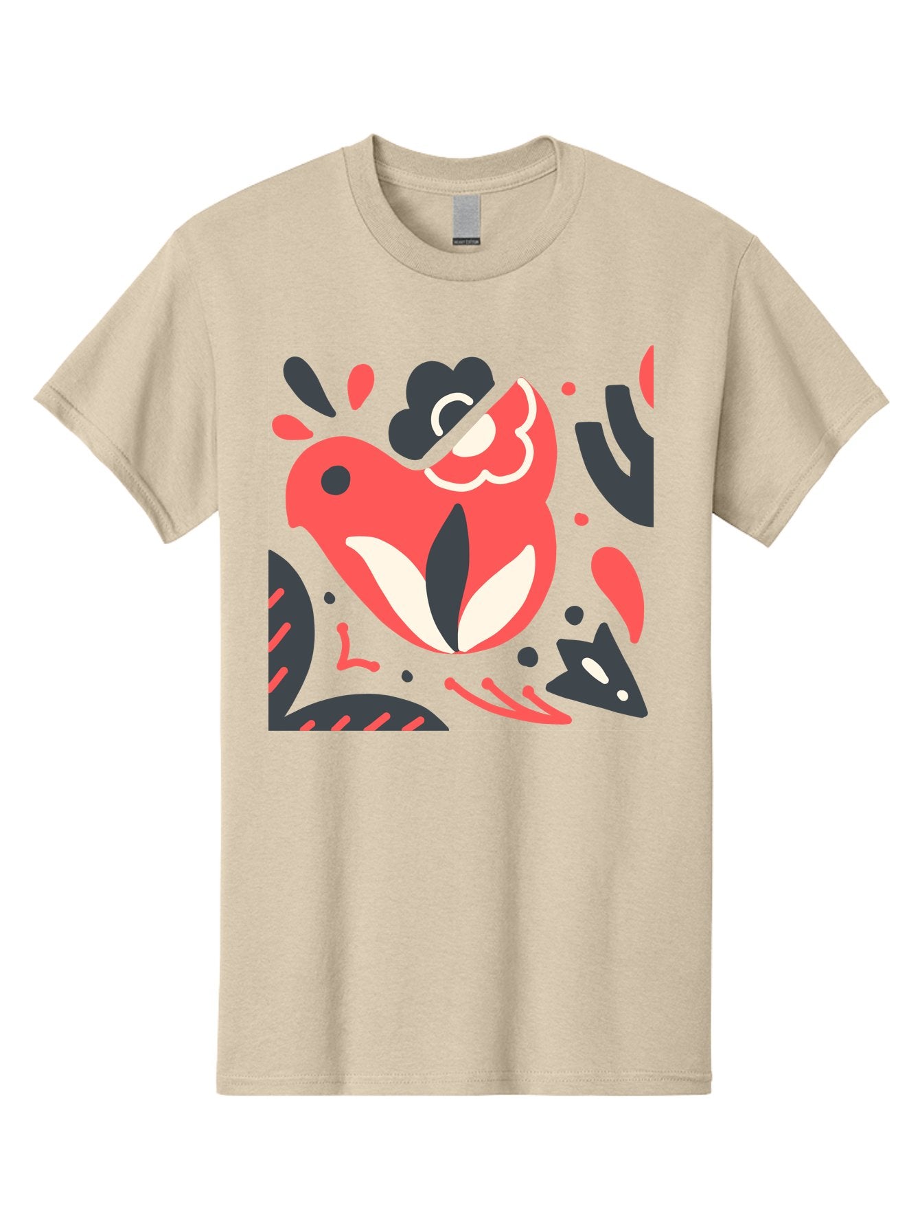 Koi-Fish-Illustration Men'S Graphic Tee, 100% Cotton, Comfortable Casual Summer Wear, Machine Washable, Fish Head, Abstract Art, Digital Illustration, Vibrant Colors, Dynamic Shapes, Playful Design, Creative Expression, Bold Graphics, Aab760 13