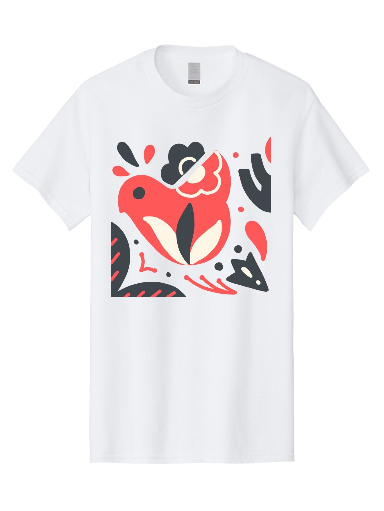 Koi-Fish-Illustration Men'S Graphic Tee, 100% Cotton, Comfortable Casual Summer Wear, Machine Washable, Fish Head, Abstract Art, Digital Illustration, Vibrant Colors, Dynamic Shapes, Playful Design, Creative Expression, Bold Graphics, Aab760 3