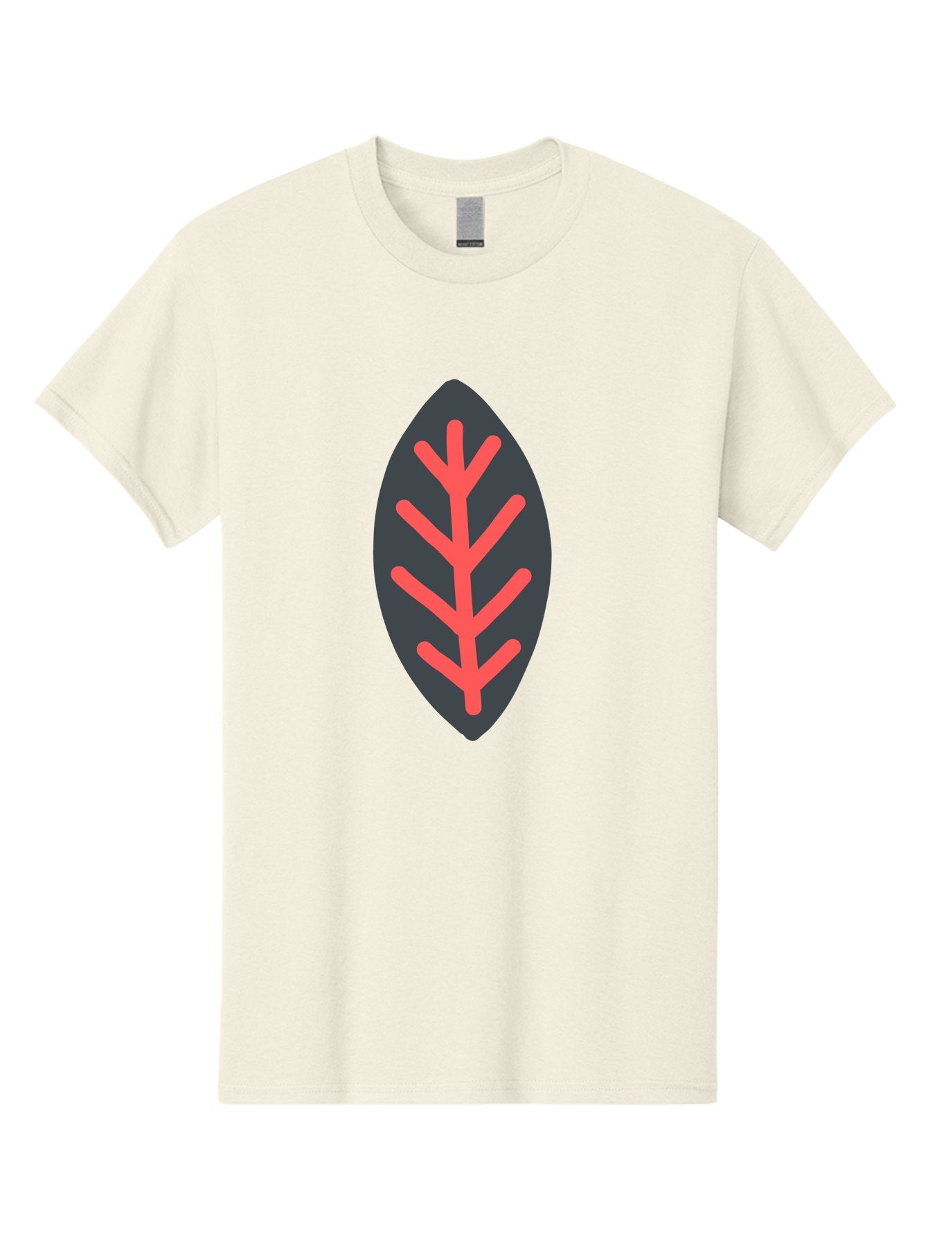 Leaf-Icon Men'S Graphic Tee, 100% Cotton, Comfortable Casual Summer Wear, Machine Washable, Stylized Leaf, Dark Gray Leaf, Red Veins, Minimalist Design, Simple Shapes, Abstract Foliage, Botanical Icon Aab762 6