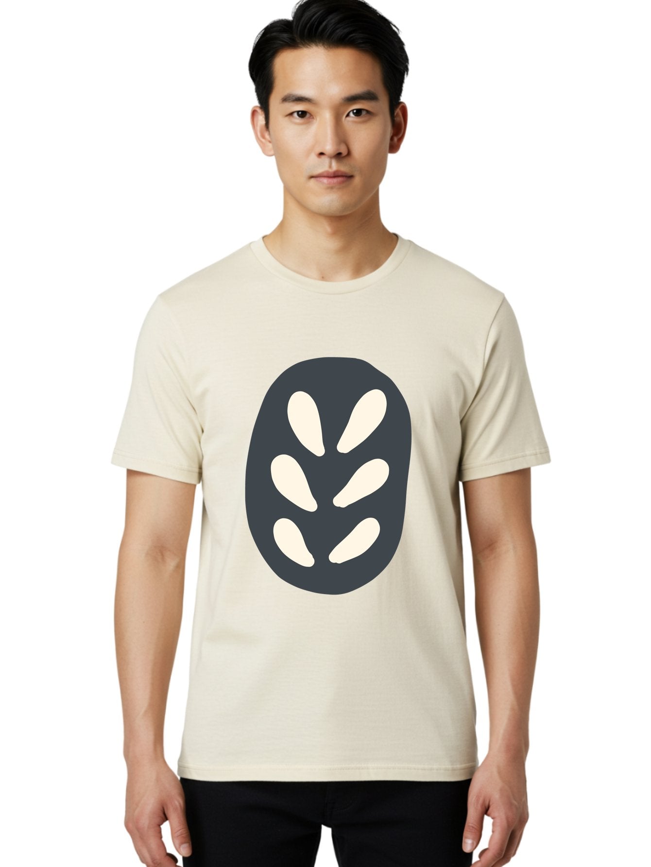Oval-Icon Men'S Graphic Tee, 100% Cotton, Comfortable Casual Summer Wear, Machine Washable, Kiwi Fruit, Fruit Icon, Simple Graphics, Minimal Design, Fruit Symbol, Kiwi Illustration, Cartoon Fruit Aab766 20