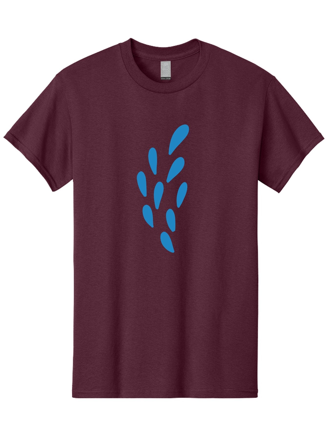 Paw-Print Men'S Graphic Tee, 100% Cotton, Comfortable Casual Summer Wear, Machine Washable, Blue Droplets, Liquid Splash, Abstract Art, Modern Design, Vibrant Colors, Creative Expression, Digital Art Aab767 5