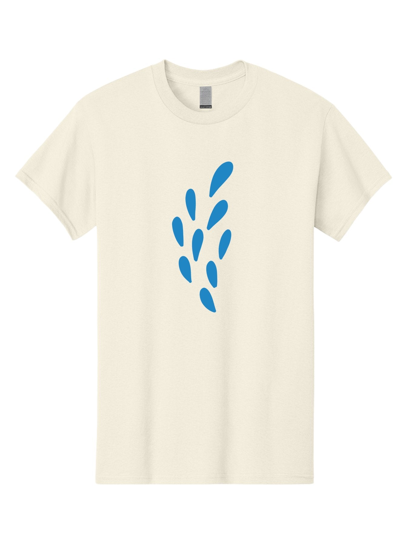 Paw-Print Men'S Graphic Tee, 100% Cotton, Comfortable Casual Summer Wear, Machine Washable, Blue Droplets, Liquid Splash, Abstract Art, Modern Design, Vibrant Colors, Creative Expression, Digital Art Aab767 15