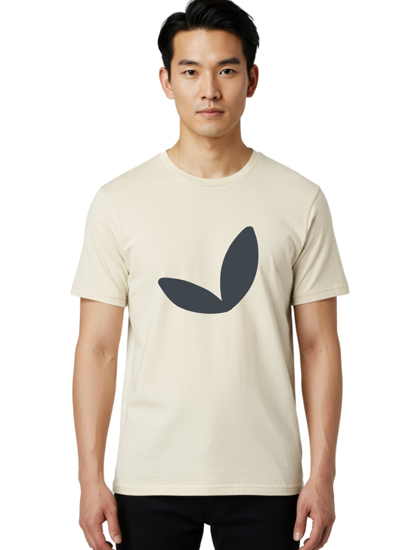 Petals Men'S Graphic Tee, 100% Cotton, Comfortable Casual Summer Wear, Machine Washable, Simple Vector Graphic, Minimalistic Design, Dark Grey Shapes, Pea Pod Illustration, Abstract Shapes, Modern Digital Art, Graphic Design Elements Aab768 22