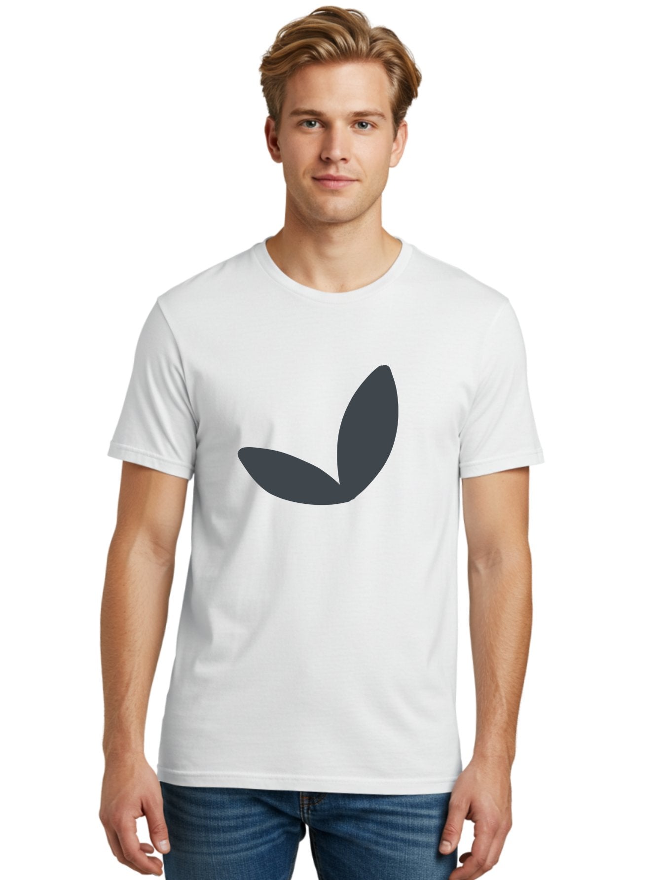 Petals Men'S Graphic Tee, 100% Cotton, Comfortable Casual Summer Wear, Machine Washable, Simple Vector Graphic, Minimalistic Design, Dark Grey Shapes, Pea Pod Illustration, Abstract Shapes, Modern Digital Art, Graphic Design Elements Aab768 28