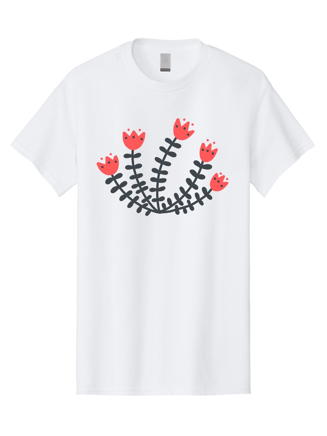 Pink-Flowers Men'S Graphic Tee, 100% Cotton, Comfortable Casual Summer Wear, Machine Washable, Red Flowers, Cartoon Style, Floral Arrangement, Blooming Flowers, Cute Design, Simple Illustration, Vibrant Flowers Aab771 14