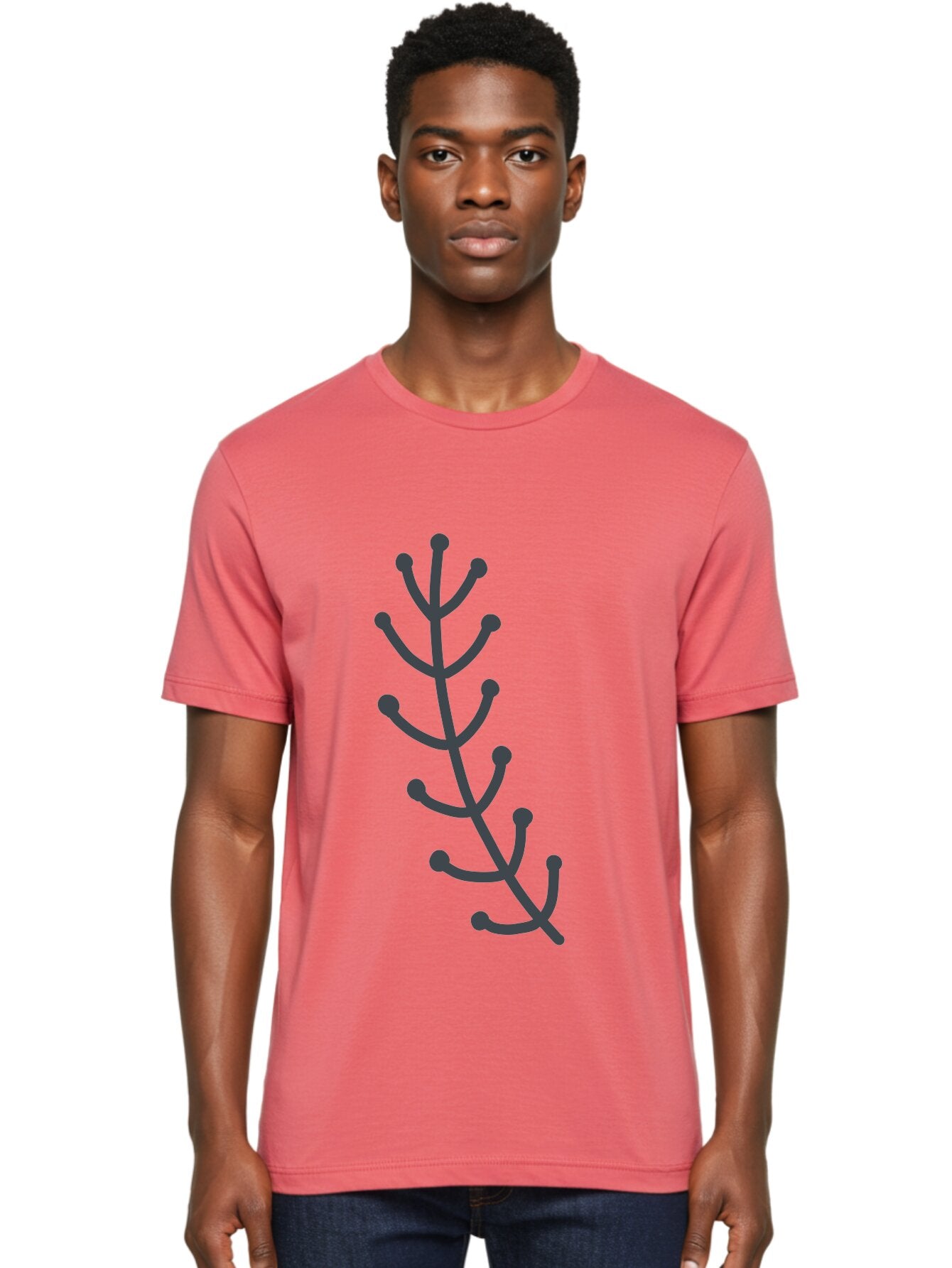 Purple-Branch Men'S Graphic Tee, 100% Cotton, Comfortable Casual Summer Wear, Machine Washable, Purple Twig, Minimalist Design, Simple Illustration, Botanical Art, Abstract Shape, Graphic Element, Digital Drawing, Stylized Branch Aab774 28