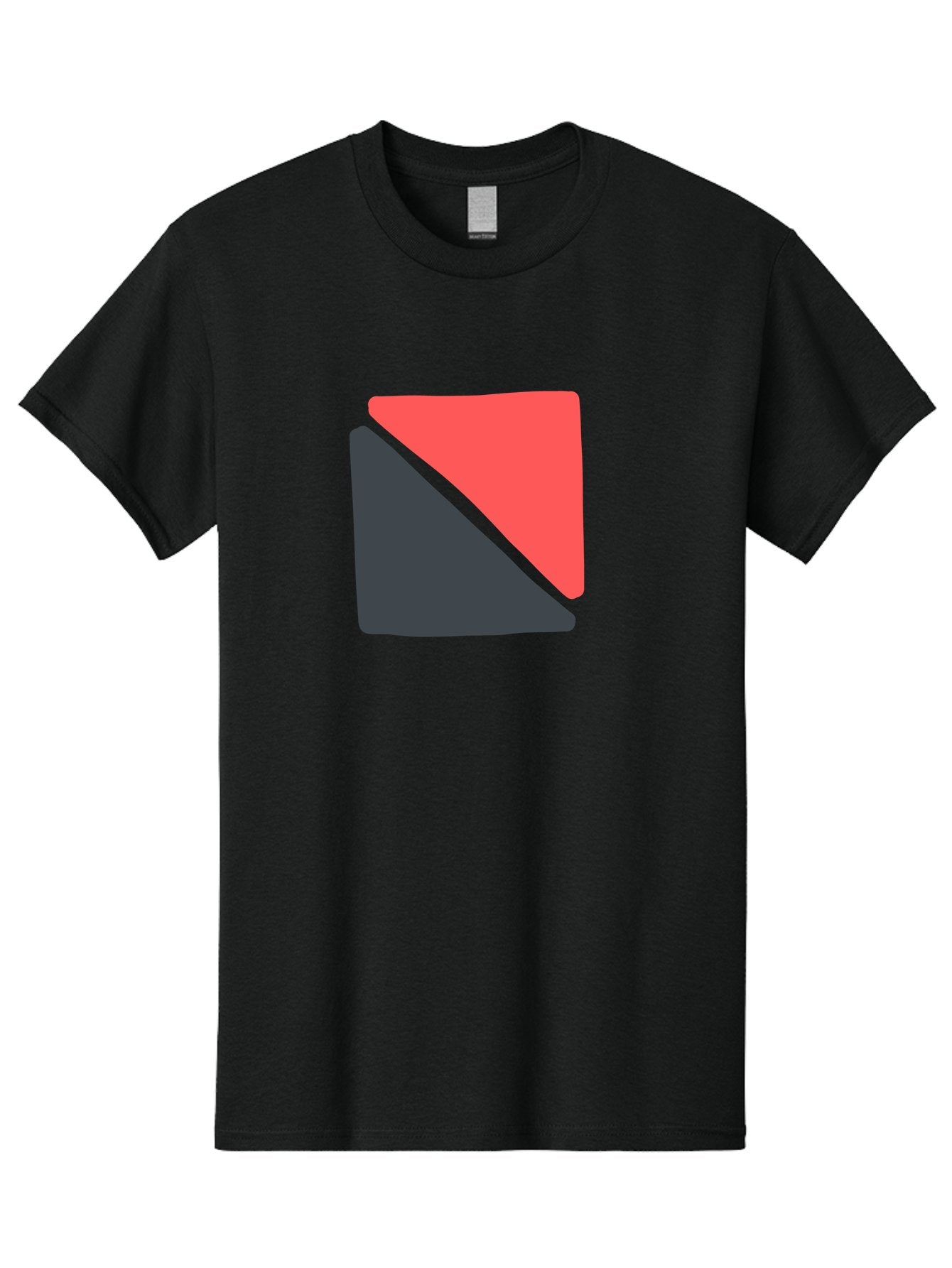 Red-And-Black-Shapes Men'S Graphic Tee, 100% Cotton, Comfortable Casual Summer Wear, Machine Washable, Geometric Shapes, Abstract Design, Red And Black, Modern Art, Minimalist Style, Contrasting Colors, Simple Composition, Digital Art, Aab776 3