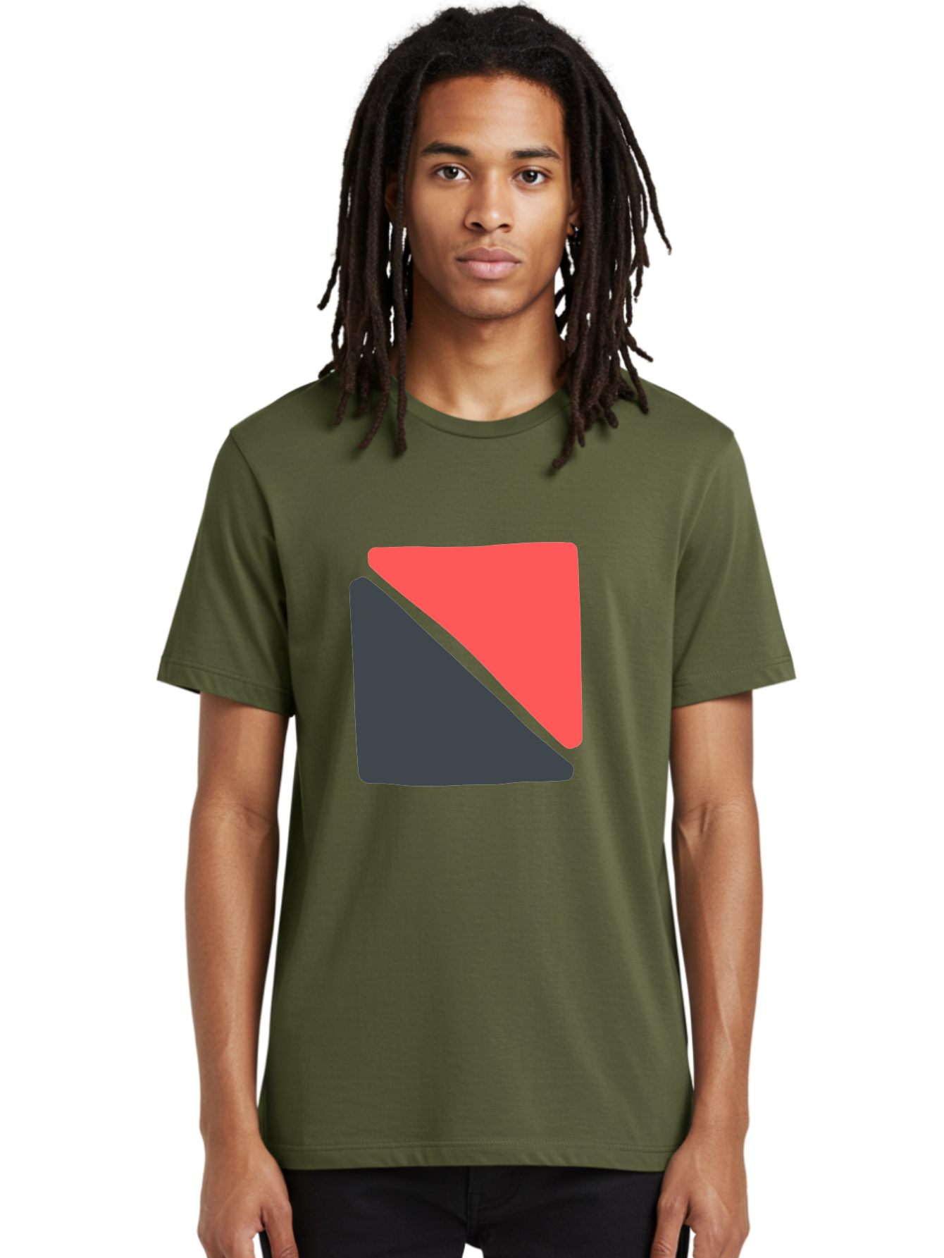 Red-And-Black-Shapes Men'S Graphic Tee, 100% Cotton, Comfortable Casual Summer Wear, Machine Washable, Geometric Shapes, Abstract Design, Red And Black, Modern Art, Minimalist Style, Contrasting Colors, Simple Composition, Digital Art, Aab776 16