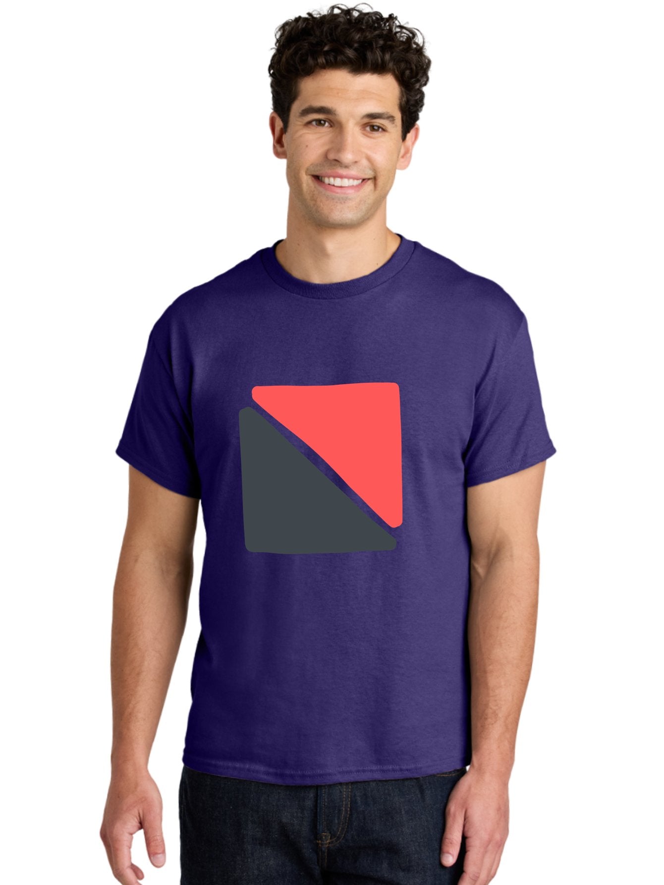 Red-And-Black-Shapes Men'S Graphic Tee, 100% Cotton, Comfortable Casual Summer Wear, Machine Washable, Geometric Shapes, Abstract Design, Red And Black, Modern Art, Minimalist Style, Contrasting Colors, Simple Composition, Digital Art, Aab776 18