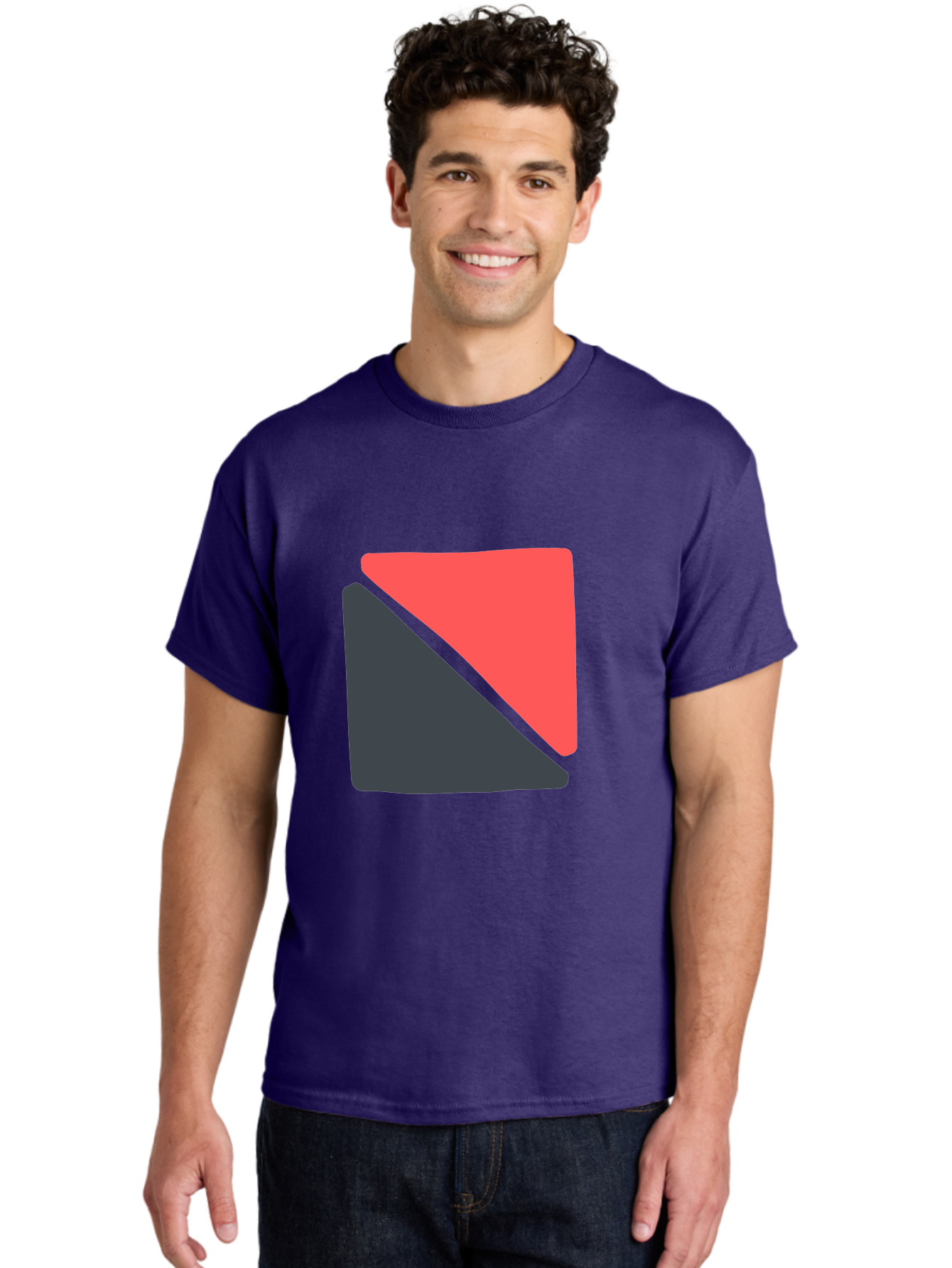 Red-And-Black-Shapes Men'S Graphic Tee, 100% Cotton, Comfortable Casual Summer Wear, Machine Washable, Geometric Shapes, Abstract Design, Red And Black, Modern Art, Minimalist Style, Contrasting Colors, Simple Composition, Digital Art, Aab776 24
