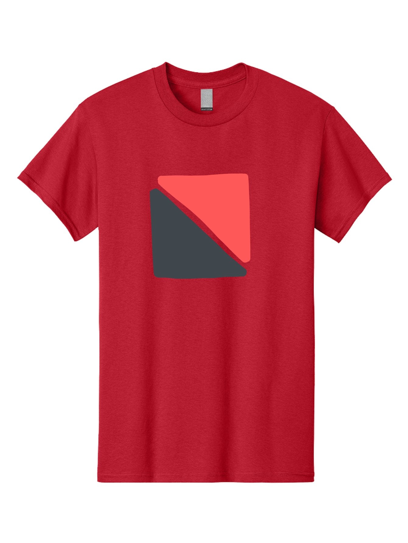 Red-And-Black-Shapes Men'S Graphic Tee, 100% Cotton, Comfortable Casual Summer Wear, Machine Washable, Geometric Shapes, Abstract Design, Red And Black, Modern Art, Minimalist Style, Contrasting Colors, Simple Composition, Digital Art, Aab776 10