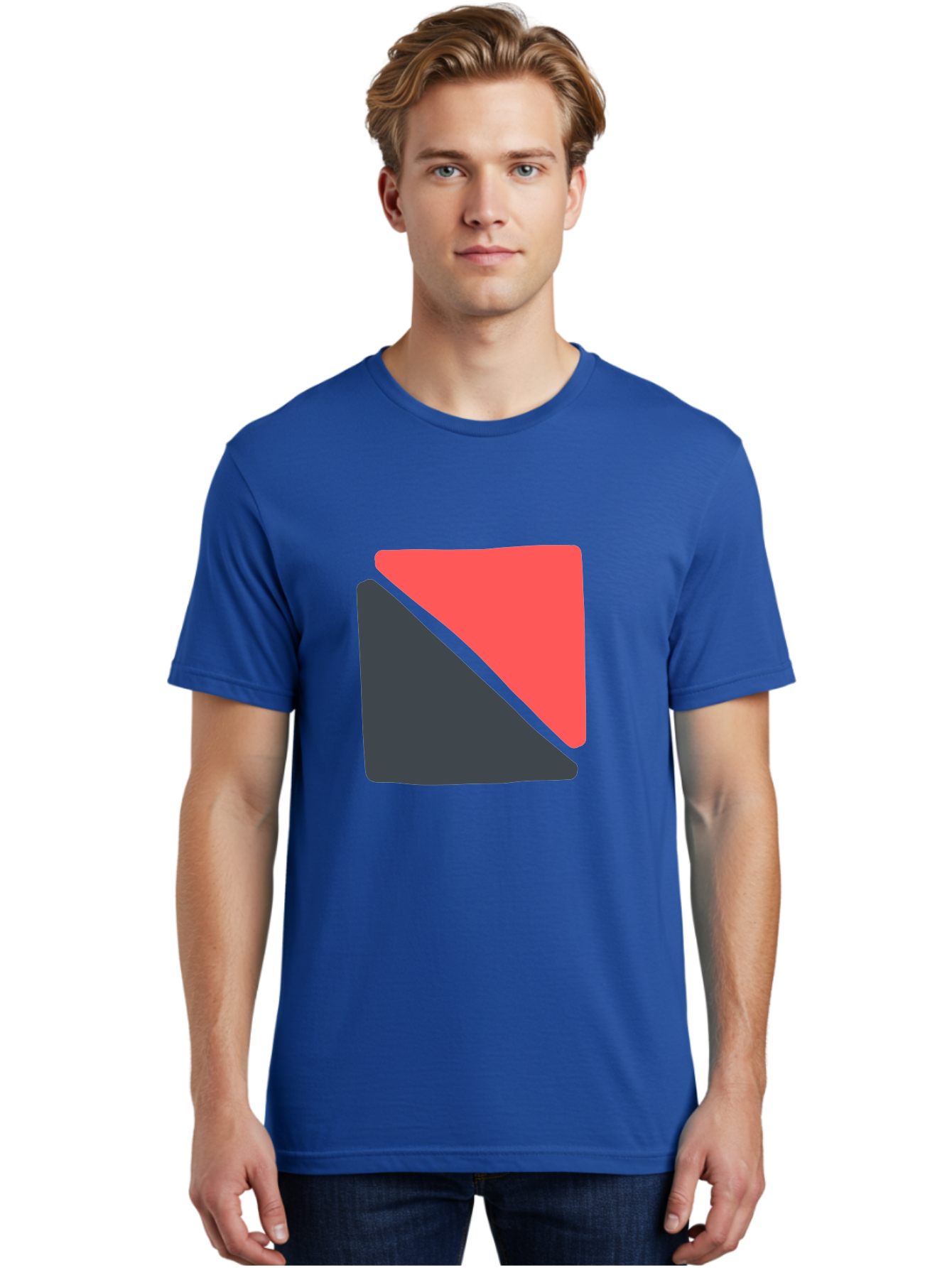 Red-And-Black-Shapes Men'S Graphic Tee, 100% Cotton, Comfortable Casual Summer Wear, Machine Washable, Geometric Shapes, Abstract Design, Red And Black, Modern Art, Minimalist Style, Contrasting Colors, Simple Composition, Digital Art, Aab776 12
