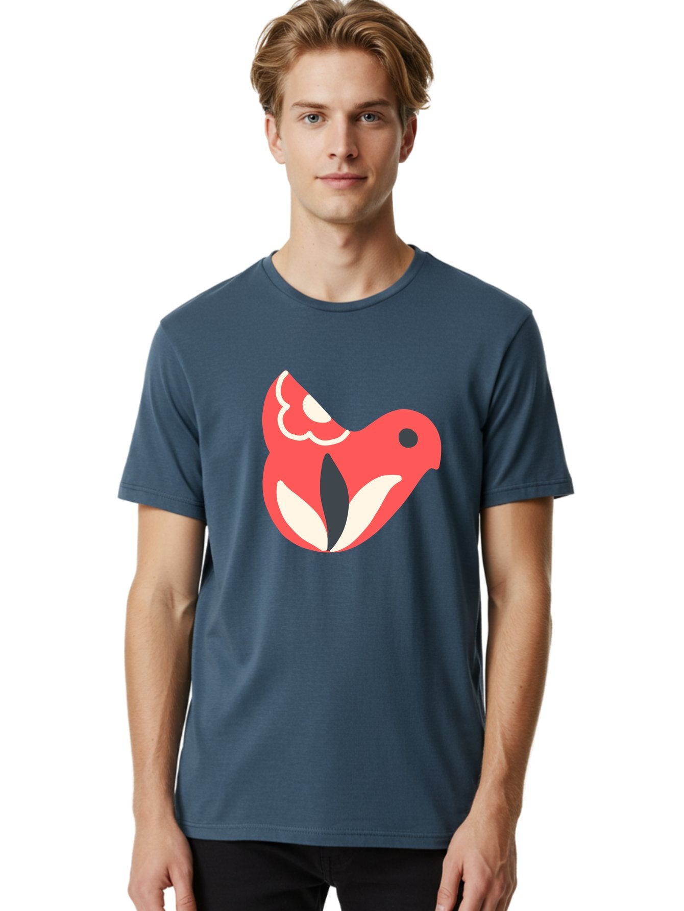 Red-Bird-1 Men'S Graphic Tee, 100% Cotton, Comfortable Casual Summer Wear, Machine Washable, Stylized Bird, Vibrant Red, Minimalist Design, Abstract Bird, Simple Logo, Cartoon Bird, Bird Icon, Modern Bird Graphic, Simple Bird Illustration, Aab778 21