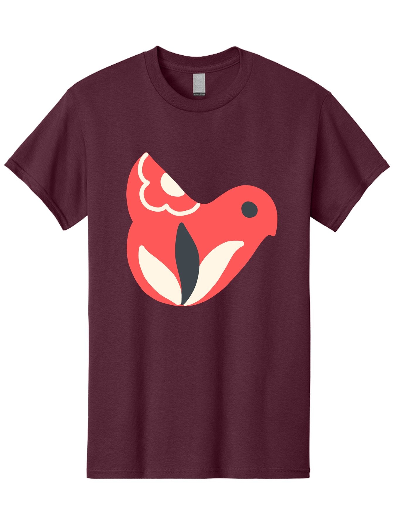 Red-Bird-1 Men'S Graphic Tee, 100% Cotton, Comfortable Casual Summer Wear, Machine Washable, Stylized Bird, Vibrant Red, Minimalist Design, Abstract Bird, Simple Logo, Cartoon Bird, Bird Icon, Modern Bird Graphic, Simple Bird Illustration, Aab778 3