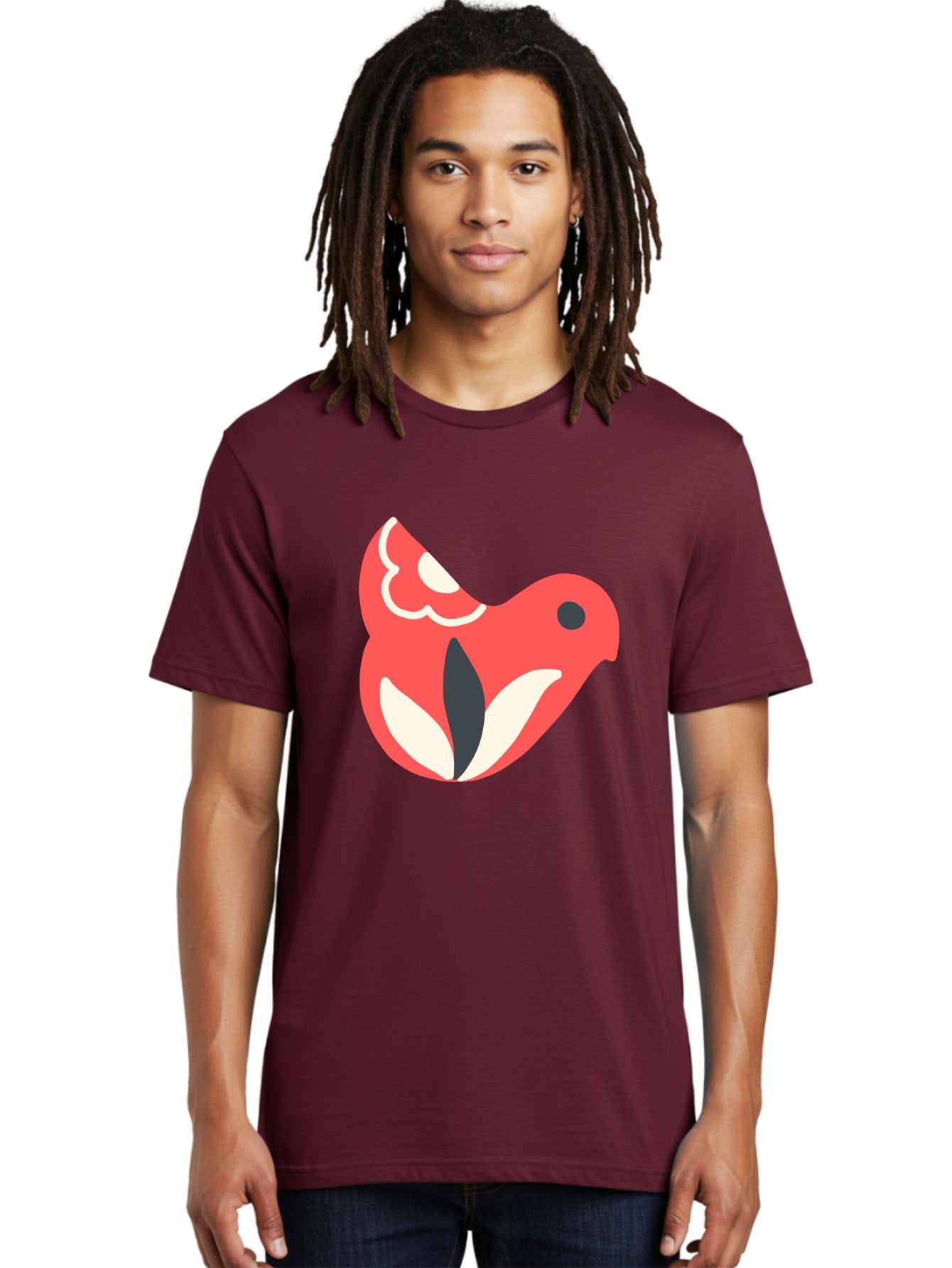 Red-Bird-1 Men'S Graphic Tee, 100% Cotton, Comfortable Casual Summer Wear, Machine Washable, Stylized Bird, Vibrant Red, Minimalist Design, Abstract Bird, Simple Logo, Cartoon Bird, Bird Icon, Modern Bird Graphic, Simple Bird Illustration, Aab778 22