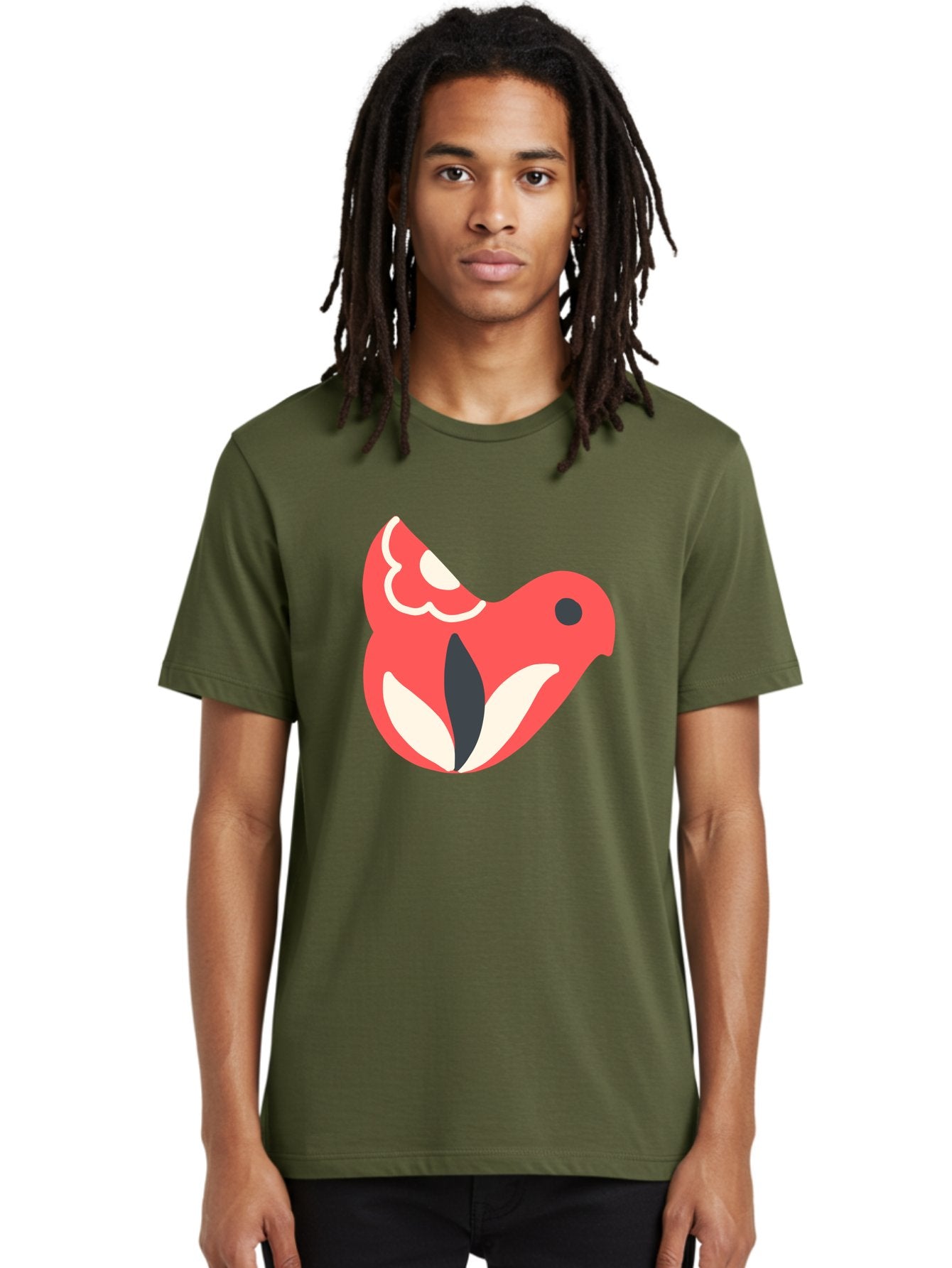Red-Bird-1 Men'S Graphic Tee, 100% Cotton, Comfortable Casual Summer Wear, Machine Washable, Stylized Bird, Vibrant Red, Minimalist Design, Abstract Bird, Simple Logo, Cartoon Bird, Bird Icon, Modern Bird Graphic, Simple Bird Illustration, Aab778 20