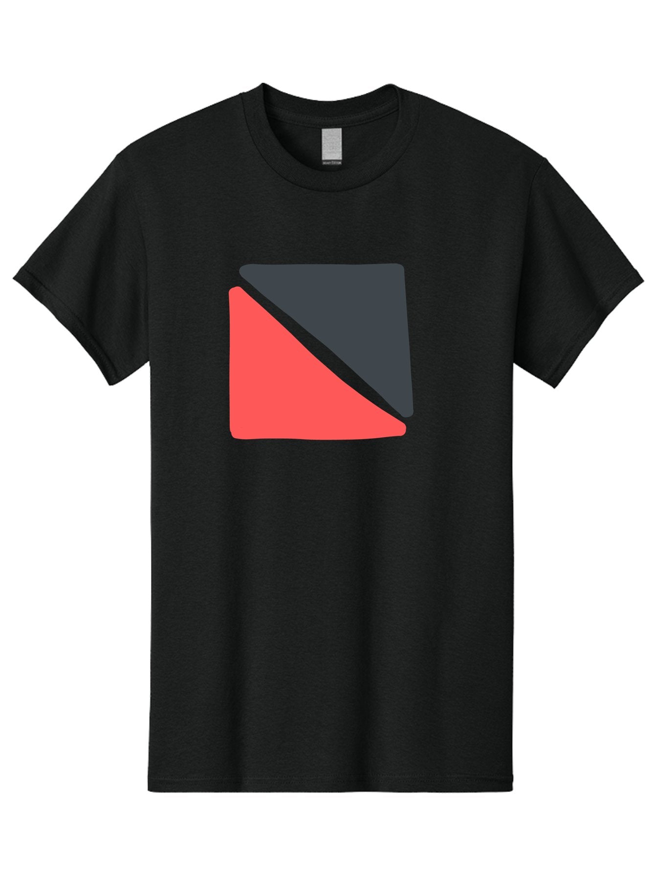 Red-Black-Square Men'S Graphic Tee, 100% Cotton, Comfortable Casual Summer Wear, Machine Washable, Abstract Geometric Shape, Red And Black Trapezoid, Modern Design Elements, Graphic Design Inspiration, Bold Color Combination, Minimalist Art Aab780 3