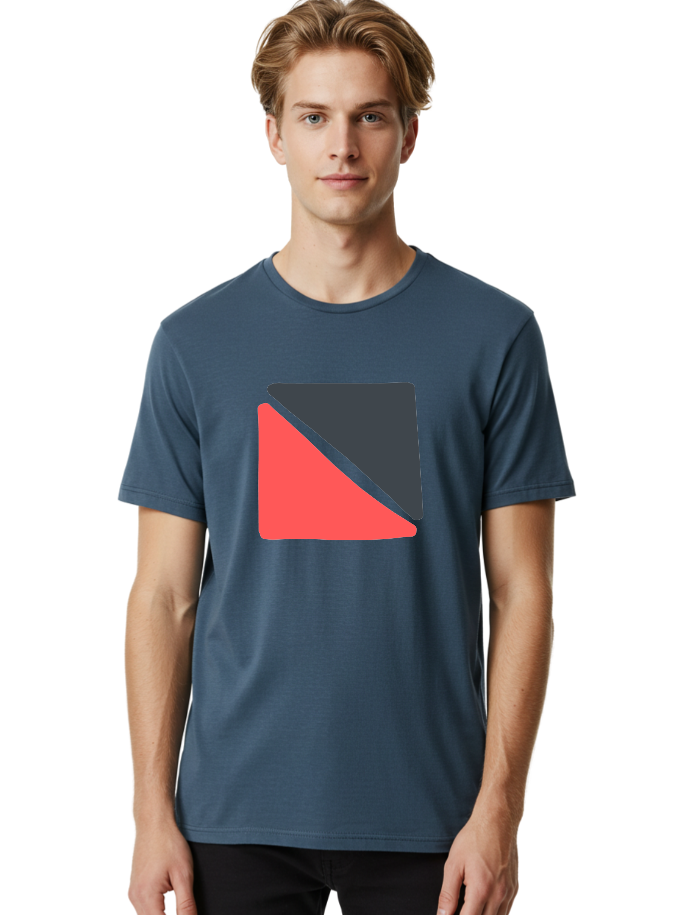 Red-Black-Square Men'S Graphic Tee, 100% Cotton, Comfortable Casual Summer Wear, Machine Washable, Abstract Geometric Shape, Red And Black Trapezoid, Modern Design Elements, Graphic Design Inspiration, Bold Color Combination, Minimalist Art Aab780 10