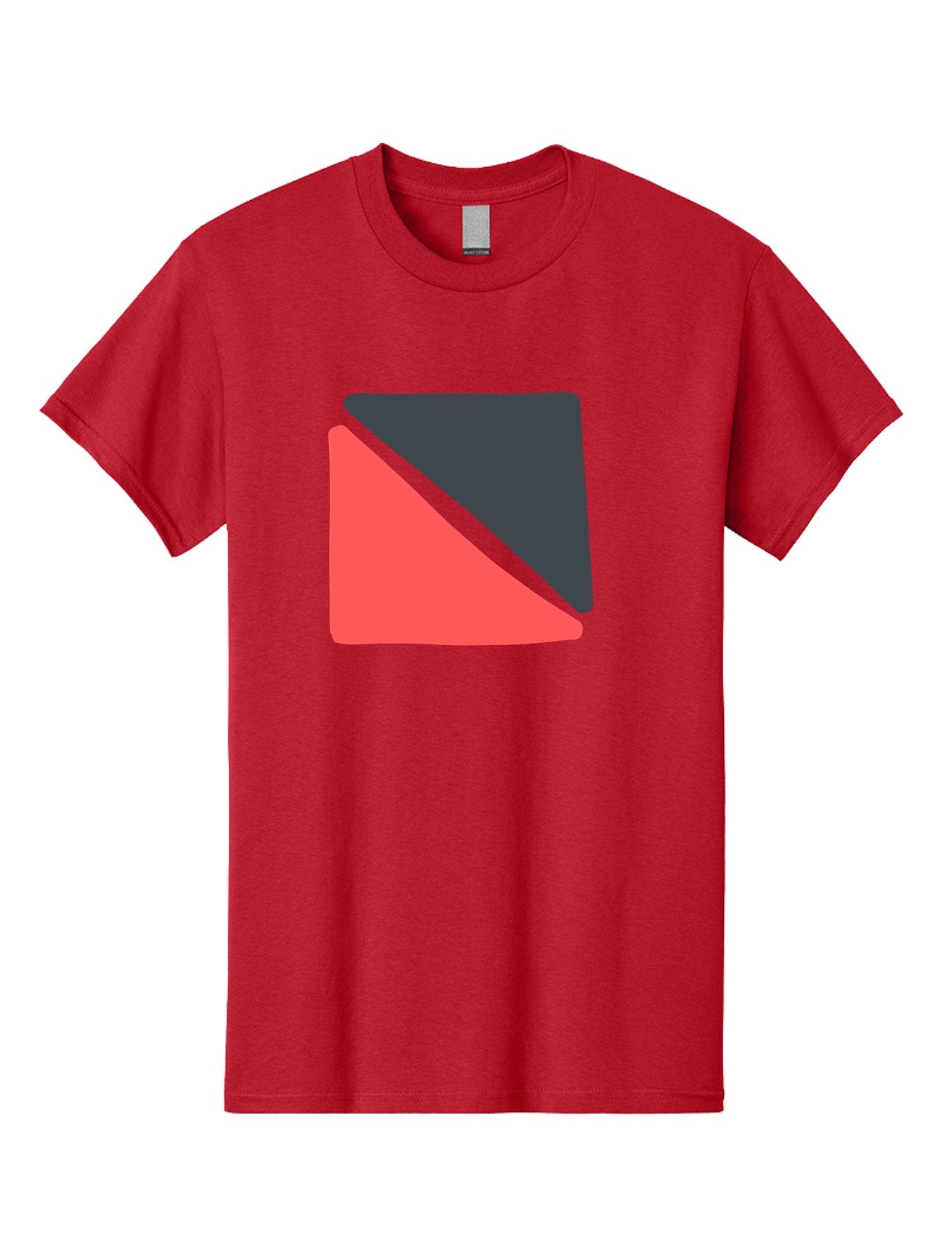 Red-Black-Square Men'S Graphic Tee, 100% Cotton, Comfortable Casual Summer Wear, Machine Washable, Abstract Geometric Shape, Red And Black Trapezoid, Modern Design Elements, Graphic Design Inspiration, Bold Color Combination, Minimalist Art Aab780 14