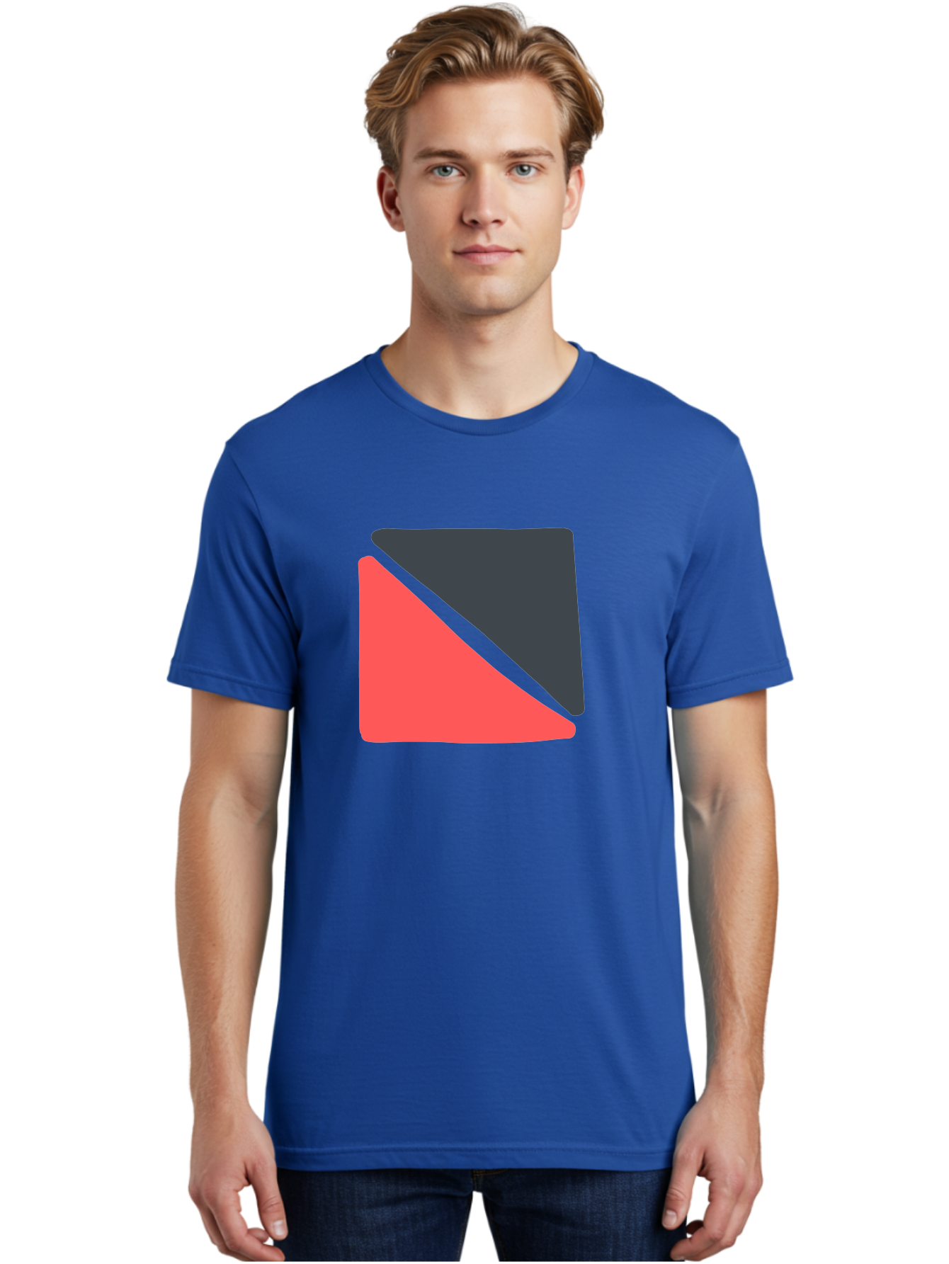 Red-Black-Square Men'S Graphic Tee, 100% Cotton, Comfortable Casual Summer Wear, Machine Washable, Abstract Geometric Shape, Red And Black Trapezoid, Modern Design Elements, Graphic Design Inspiration, Bold Color Combination, Minimalist Art Aab780 14