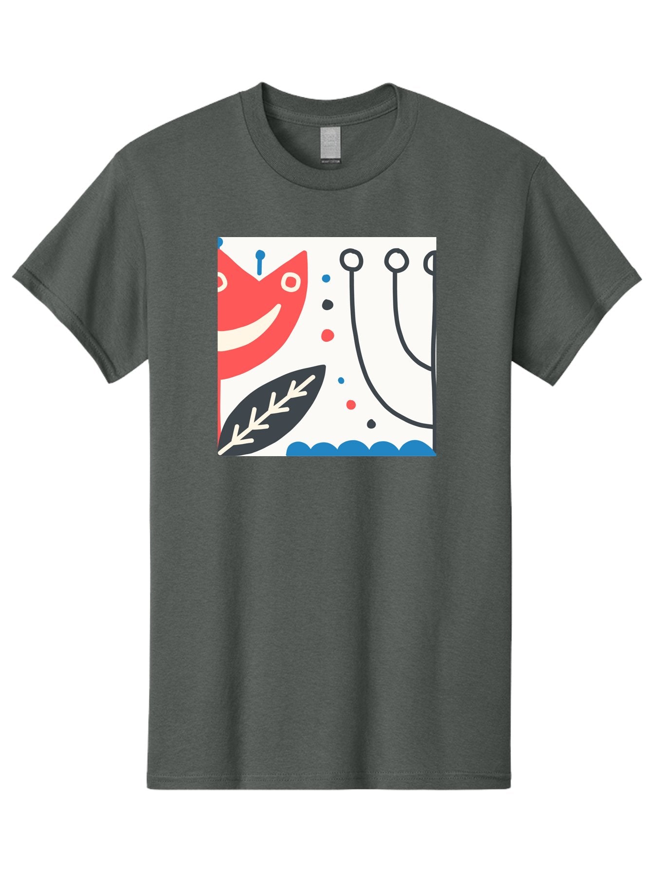 Red-Fox Men'S Graphic Tee, 100% Cotton, Comfortable Casual Summer Wear, Machine Washable, Red Fox Character, Abstract Art, Whimsical Design, Minimalist Style, Playful Illustration, Cute Cartoon, Modern Graphic, Digital Artwork, Funny Animal, Aab786 3