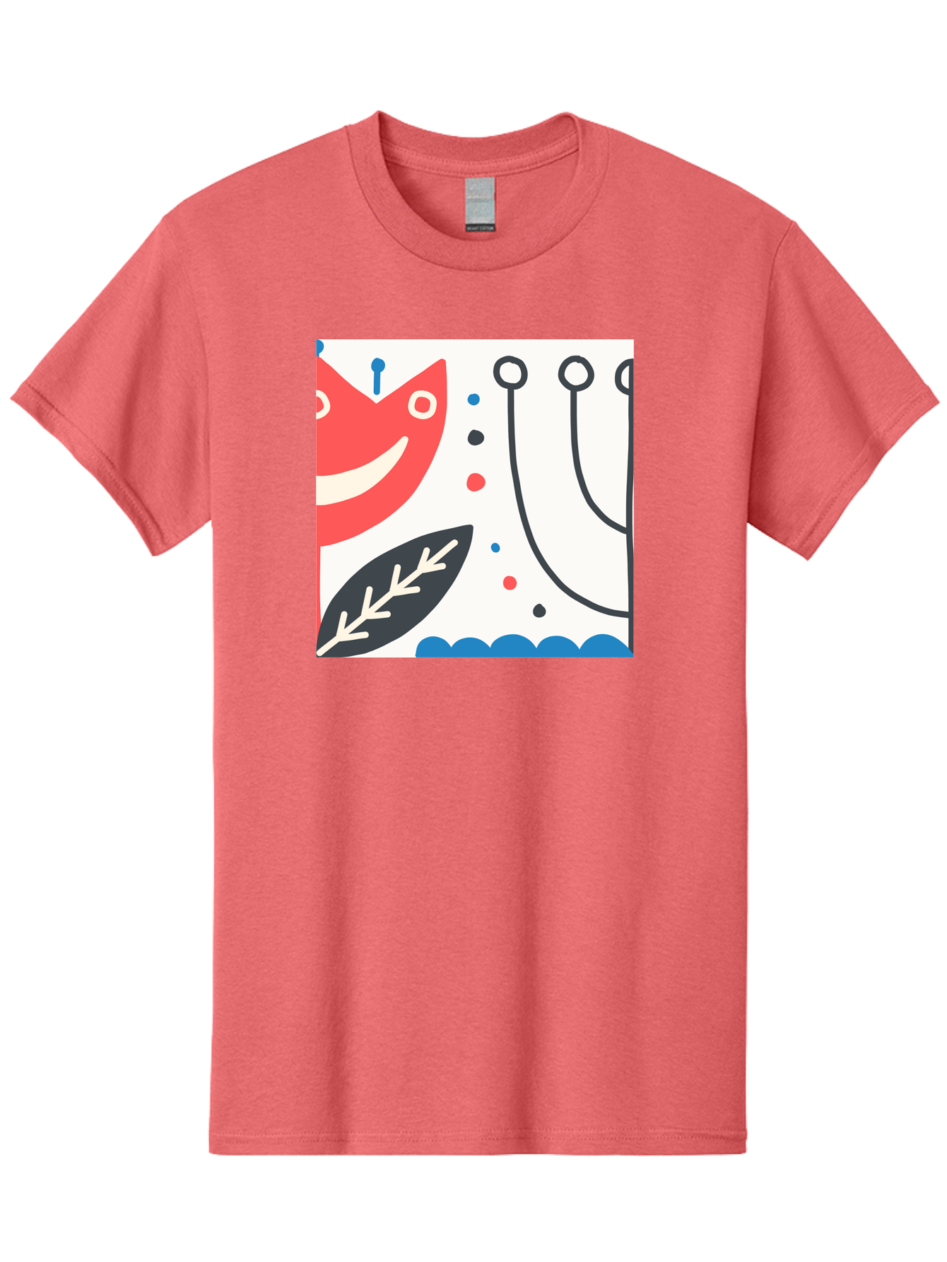 Red-Fox Men'S Graphic Tee, 100% Cotton, Comfortable Casual Summer Wear, Machine Washable, Red Fox Character, Abstract Art, Whimsical Design, Minimalist Style, Playful Illustration, Cute Cartoon, Modern Graphic, Digital Artwork, Funny Animal, Aab786 29