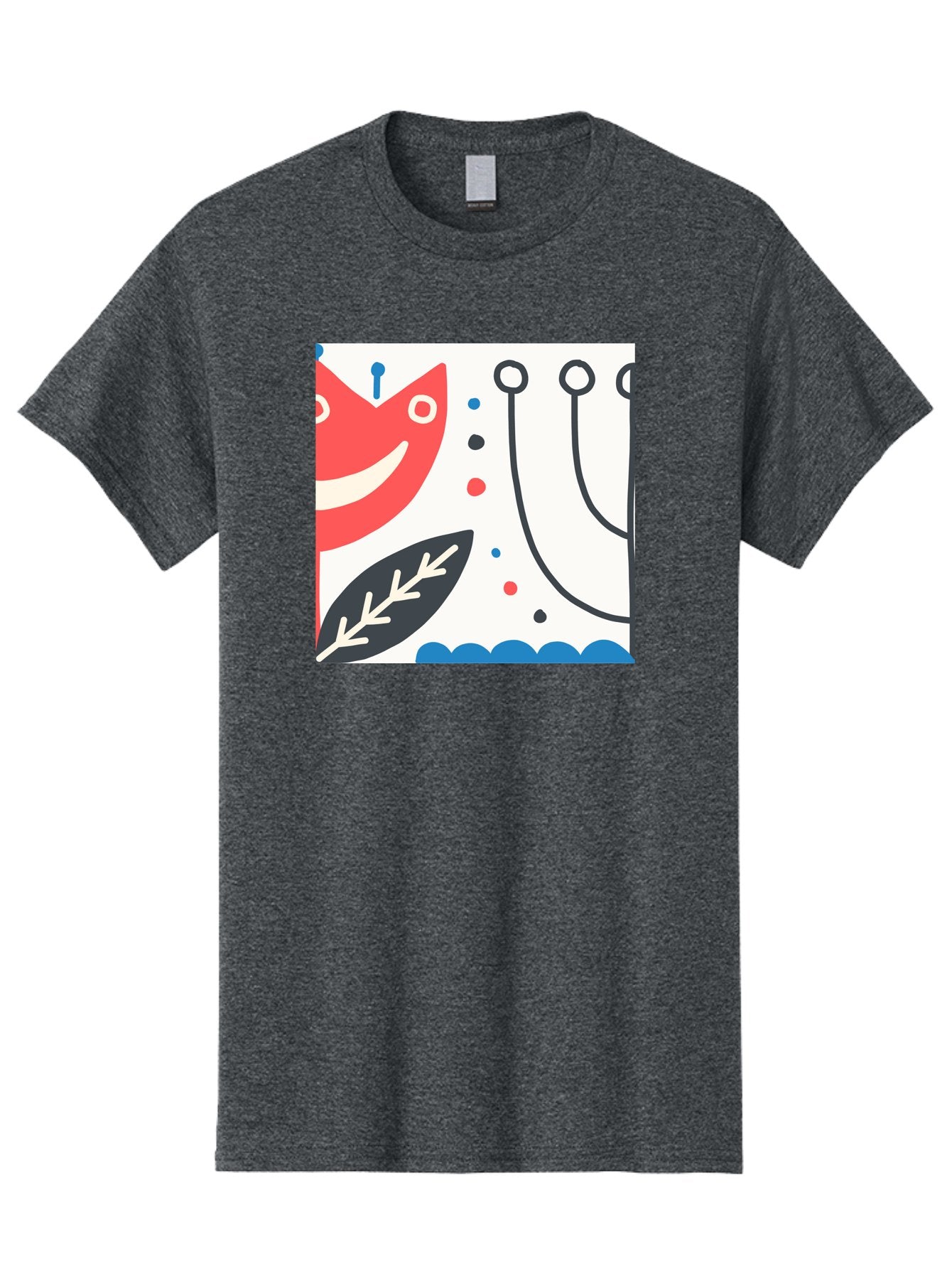 Red-Fox Men'S Graphic Tee, 100% Cotton, Comfortable Casual Summer Wear, Machine Washable, Red Fox Character, Abstract Art, Whimsical Design, Minimalist Style, Playful Illustration, Cute Cartoon, Modern Graphic, Digital Artwork, Funny Animal, Aab786 4