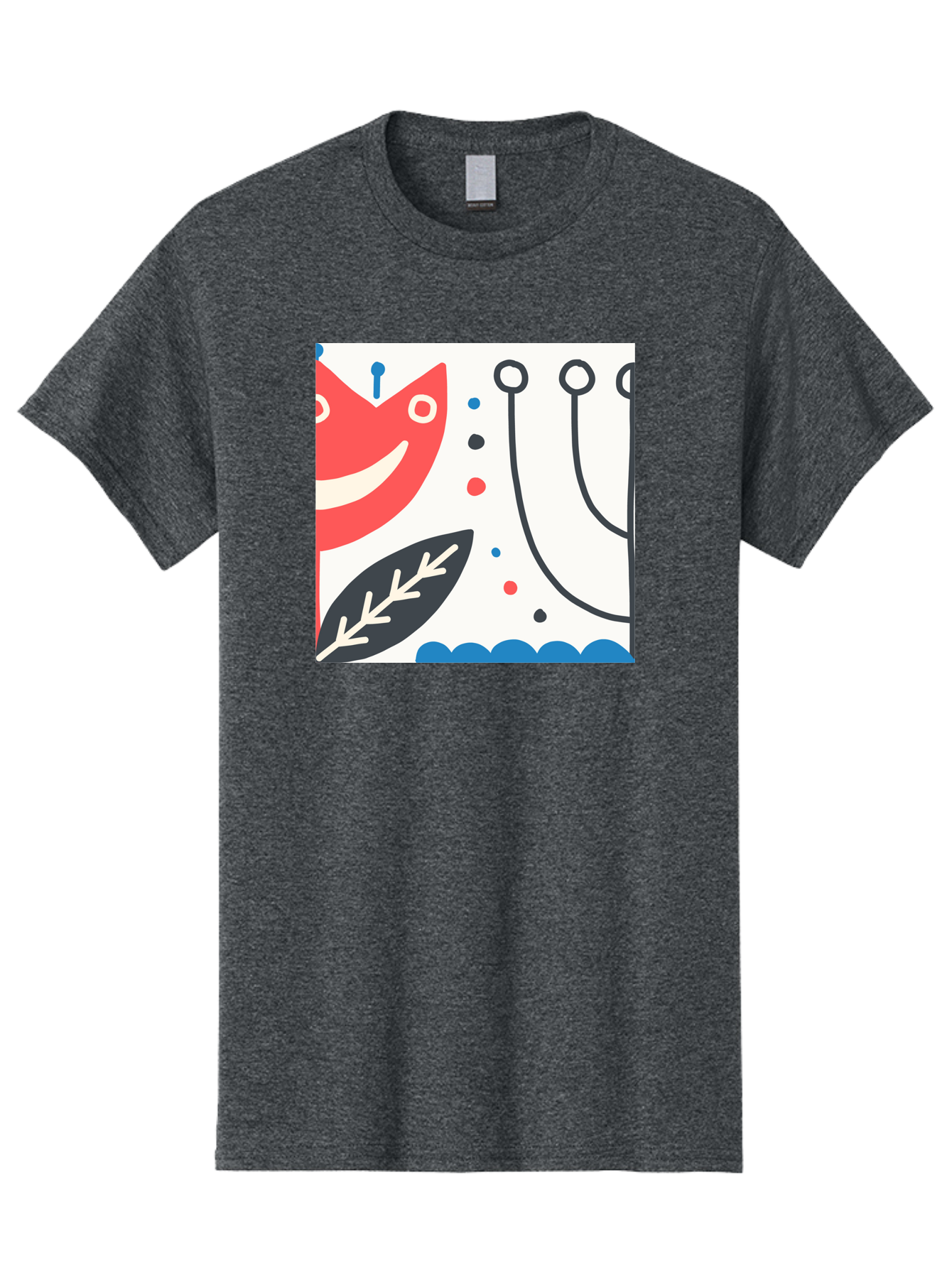 Red-Fox Men'S Graphic Tee, 100% Cotton, Comfortable Casual Summer Wear, Machine Washable, Red Fox Character, Abstract Art, Whimsical Design, Minimalist Style, Playful Illustration, Cute Cartoon, Modern Graphic, Digital Artwork, Funny Animal, Aab786 23