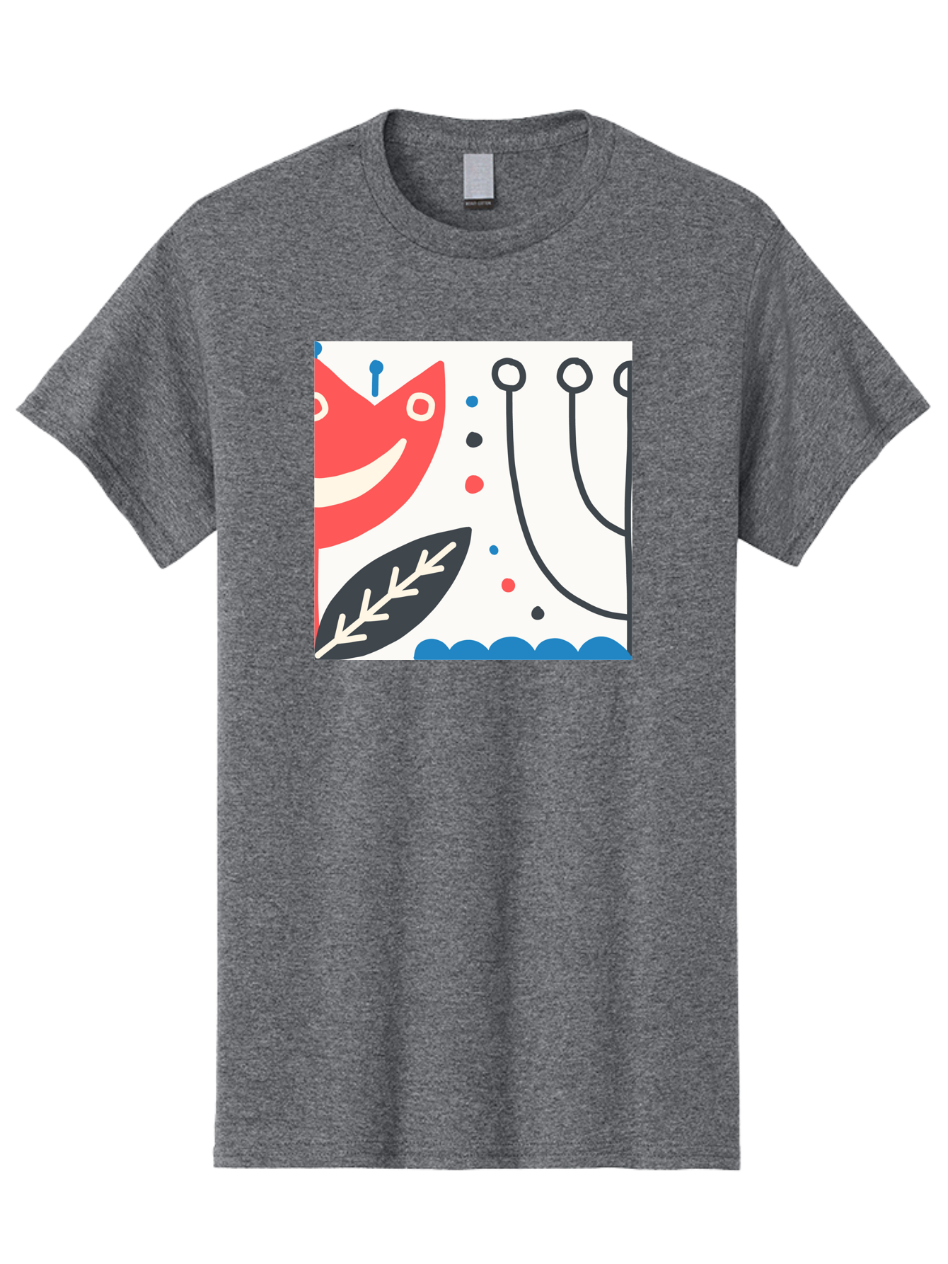 Red-Fox Men'S Graphic Tee, 100% Cotton, Comfortable Casual Summer Wear, Machine Washable, Red Fox Character, Abstract Art, Whimsical Design, Minimalist Style, Playful Illustration, Cute Cartoon, Modern Graphic, Digital Artwork, Funny Animal, Aab786 3