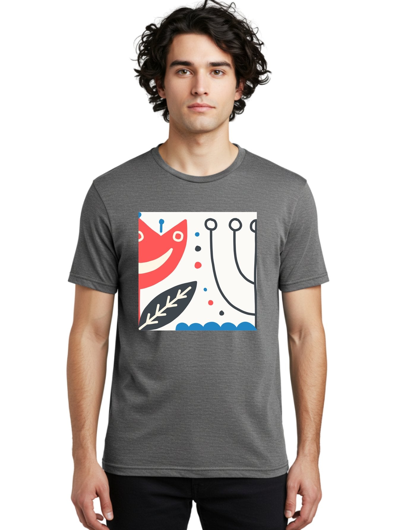 Red-Fox Men'S Graphic Tee, 100% Cotton, Comfortable Casual Summer Wear, Machine Washable, Red Fox Character, Abstract Art, Whimsical Design, Minimalist Style, Playful Illustration, Cute Cartoon, Modern Graphic, Digital Artwork, Funny Animal, Aab786 29