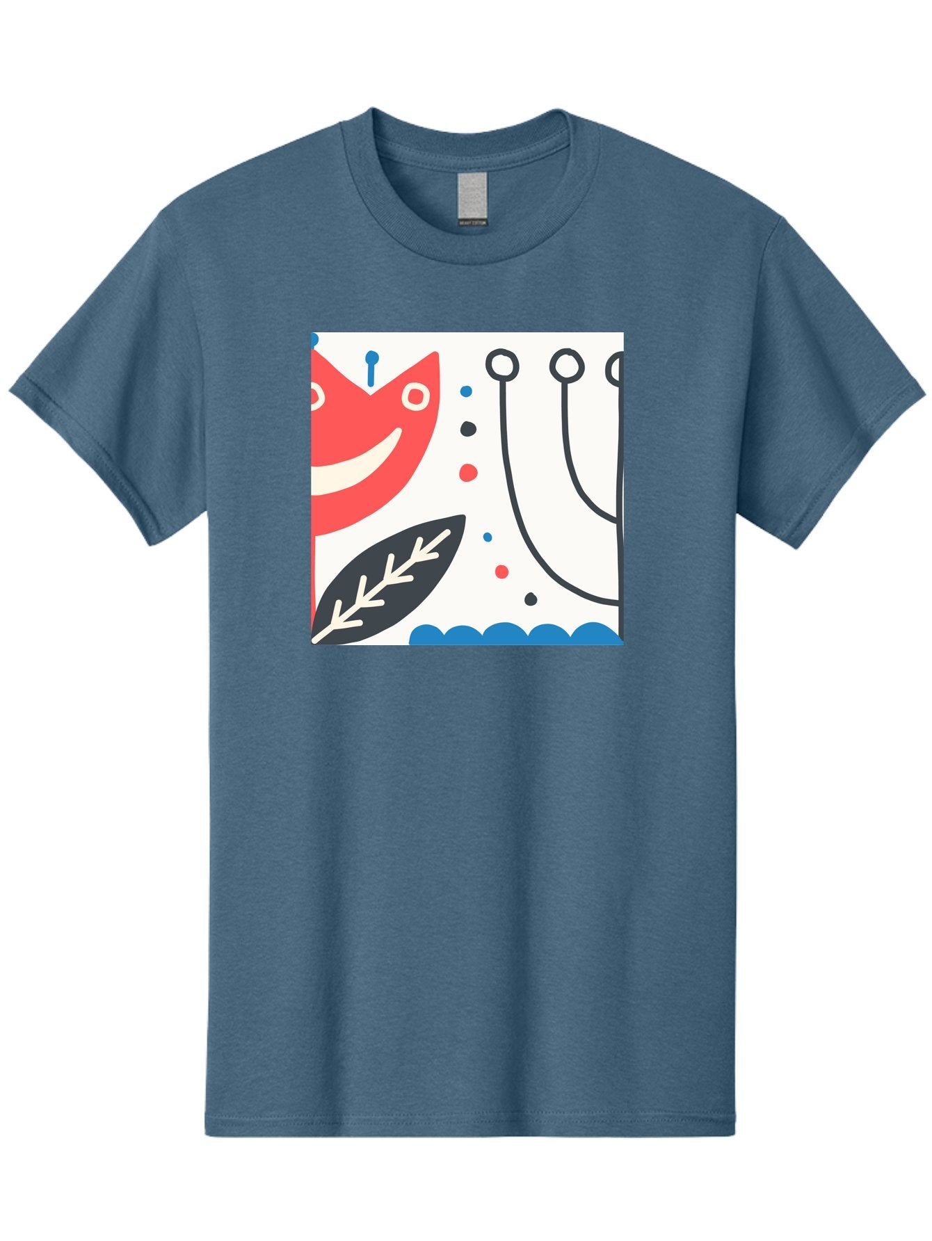 Red-Fox Men'S Graphic Tee, 100% Cotton, Comfortable Casual Summer Wear, Machine Washable, Red Fox Character, Abstract Art, Whimsical Design, Minimalist Style, Playful Illustration, Cute Cartoon, Modern Graphic, Digital Artwork, Funny Animal, Aab786 5