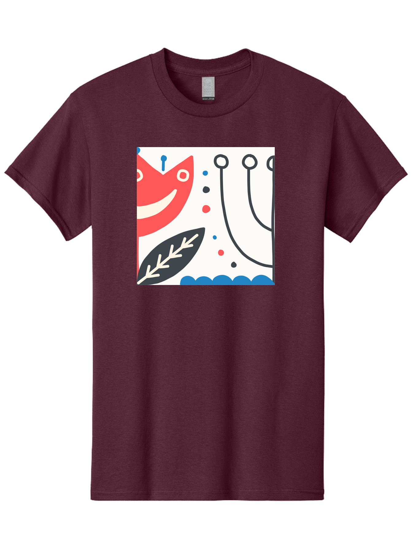 Red-Fox Men'S Graphic Tee, 100% Cotton, Comfortable Casual Summer Wear, Machine Washable, Red Fox Character, Abstract Art, Whimsical Design, Minimalist Style, Playful Illustration, Cute Cartoon, Modern Graphic, Digital Artwork, Funny Animal, Aab786 25