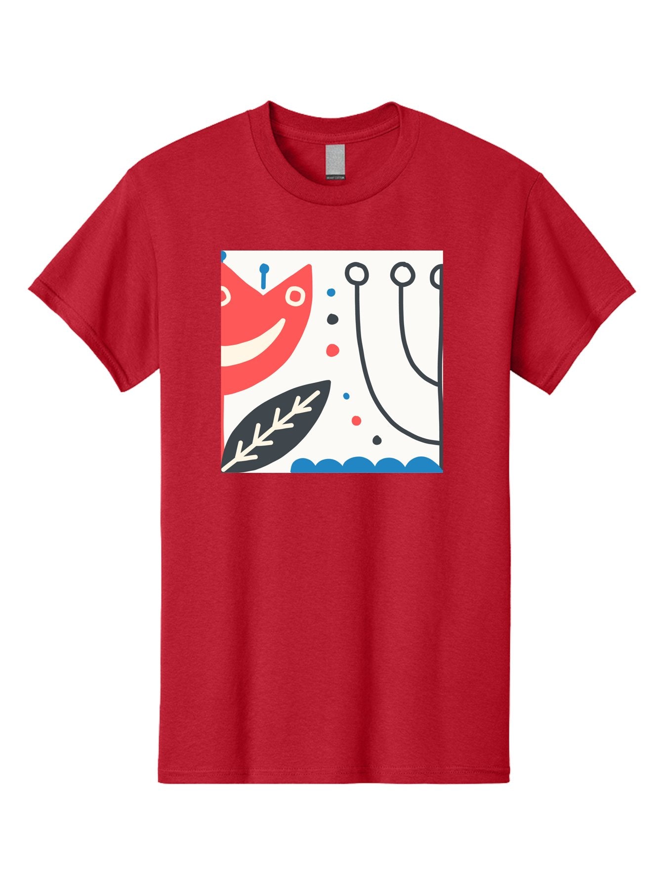 Red-Fox Men'S Graphic Tee, 100% Cotton, Comfortable Casual Summer Wear, Machine Washable, Red Fox Character, Abstract Art, Whimsical Design, Minimalist Style, Playful Illustration, Cute Cartoon, Modern Graphic, Digital Artwork, Funny Animal, Aab786 6