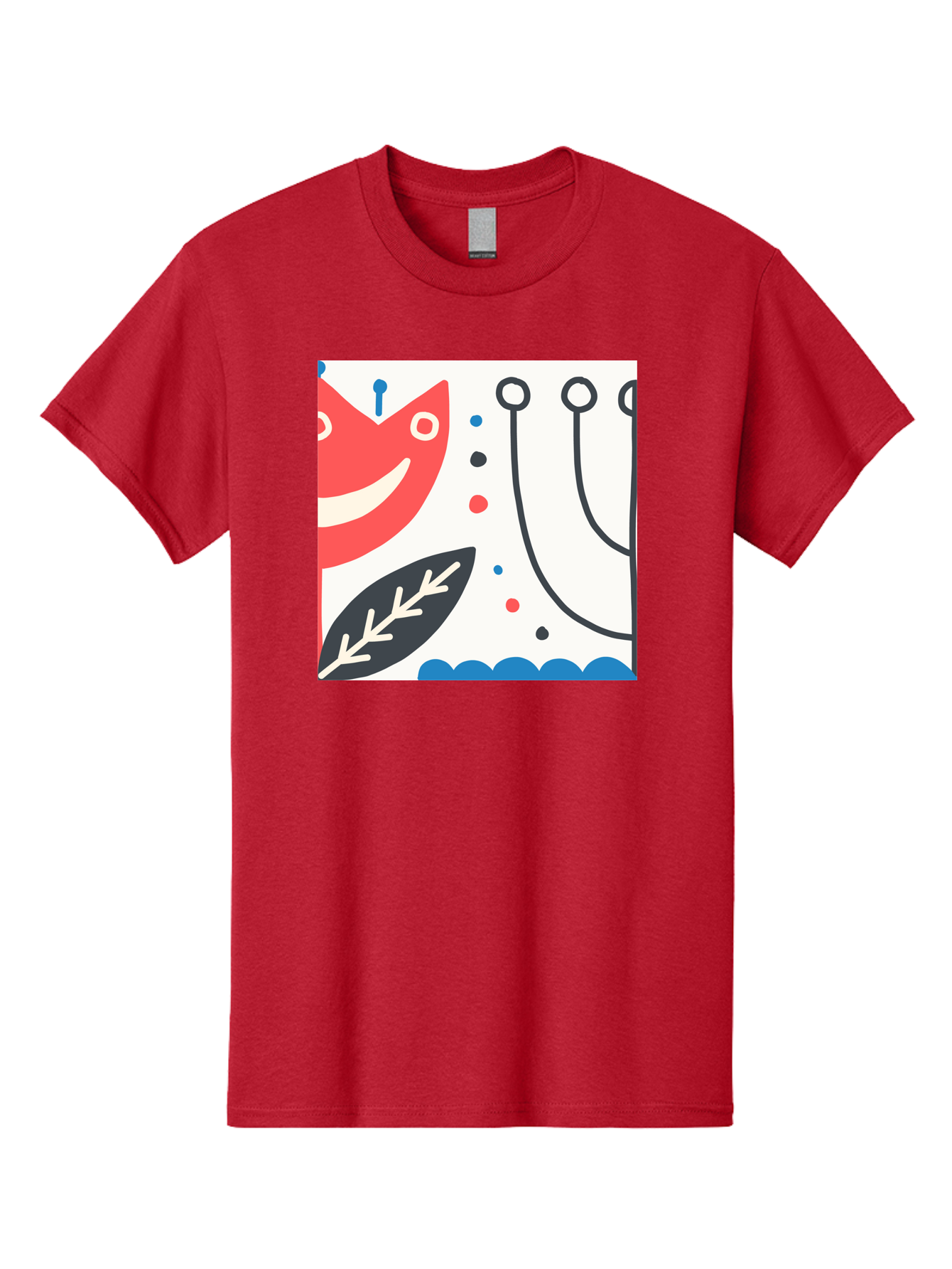 Red-Fox Men'S Graphic Tee, 100% Cotton, Comfortable Casual Summer Wear, Machine Washable, Red Fox Character, Abstract Art, Whimsical Design, Minimalist Style, Playful Illustration, Cute Cartoon, Modern Graphic, Digital Artwork, Funny Animal, Aab786 13