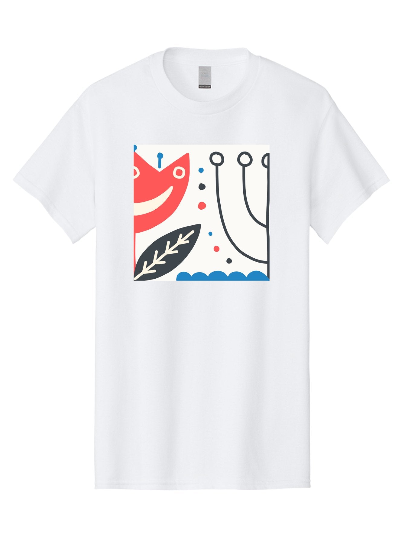 Red-Fox Men'S Graphic Tee, 100% Cotton, Comfortable Casual Summer Wear, Machine Washable, Red Fox Character, Abstract Art, Whimsical Design, Minimalist Style, Playful Illustration, Cute Cartoon, Modern Graphic, Digital Artwork, Funny Animal, Aab786