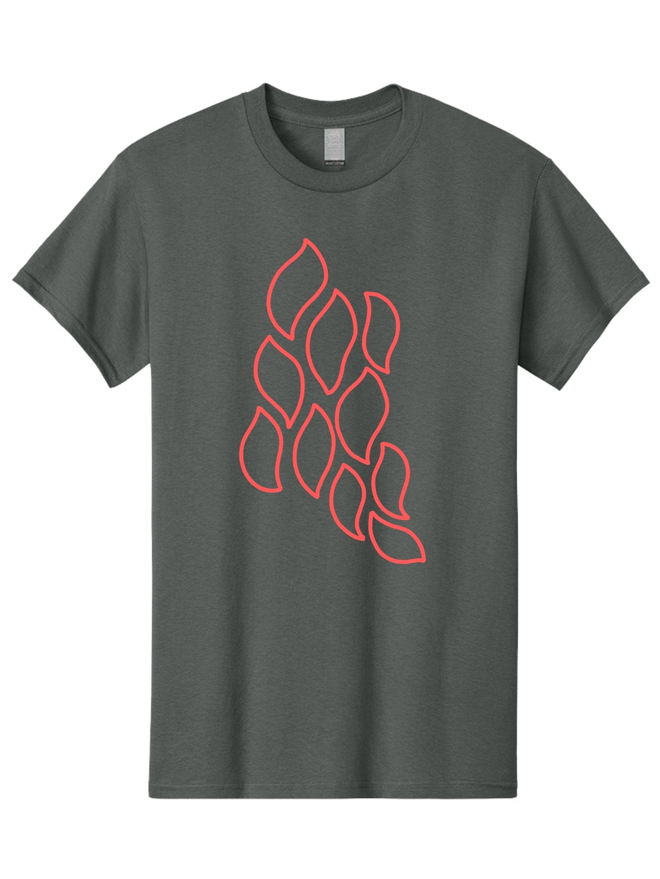 Red-Grapes Men'S Graphic Tee, 100% Cotton, Comfortable Casual Summer Wear, Machine Washable, Pink Leaves, Leafy Branch, Minimalist Design, Simple Shapes, Floral Element, Whimsical Art, Digital Illustration, Modern Graphics Aab787 6