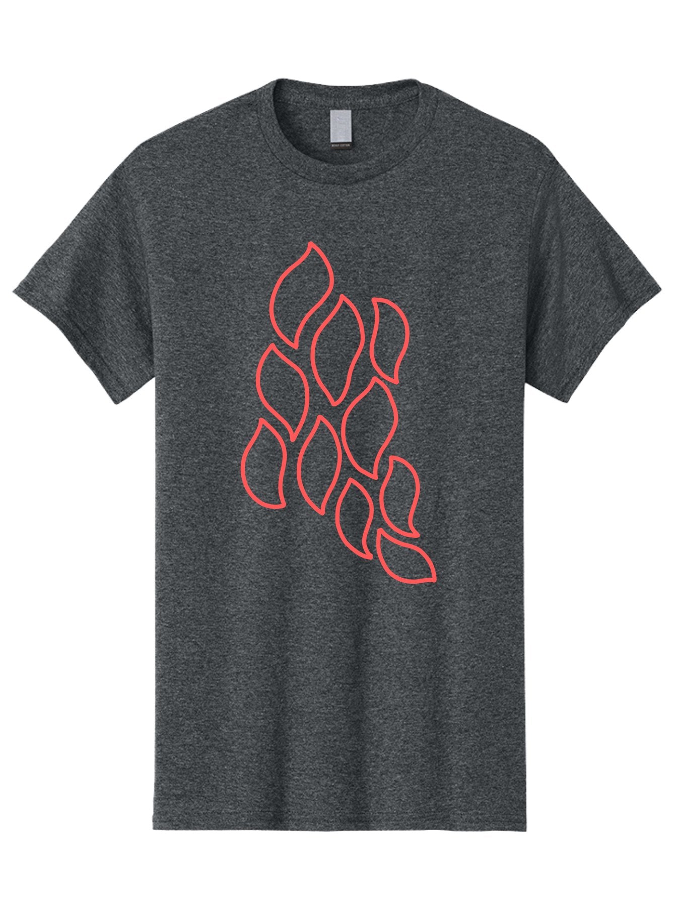 Red-Grapes Men'S Graphic Tee, 100% Cotton, Comfortable Casual Summer Wear, Machine Washable, Pink Leaves, Leafy Branch, Minimalist Design, Simple Shapes, Floral Element, Whimsical Art, Digital Illustration, Modern Graphics Aab787 12