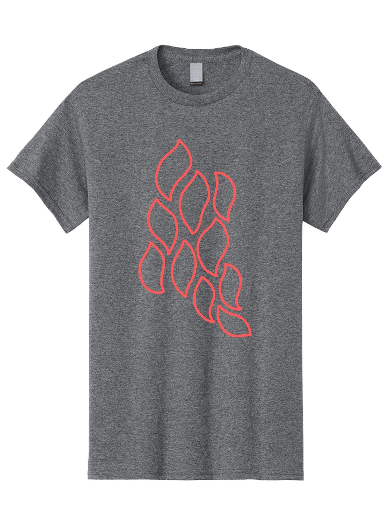 Red-Grapes Men'S Graphic Tee, 100% Cotton, Comfortable Casual Summer Wear, Machine Washable, Pink Leaves, Leafy Branch, Minimalist Design, Simple Shapes, Floral Element, Whimsical Art, Digital Illustration, Modern Graphics Aab787 11