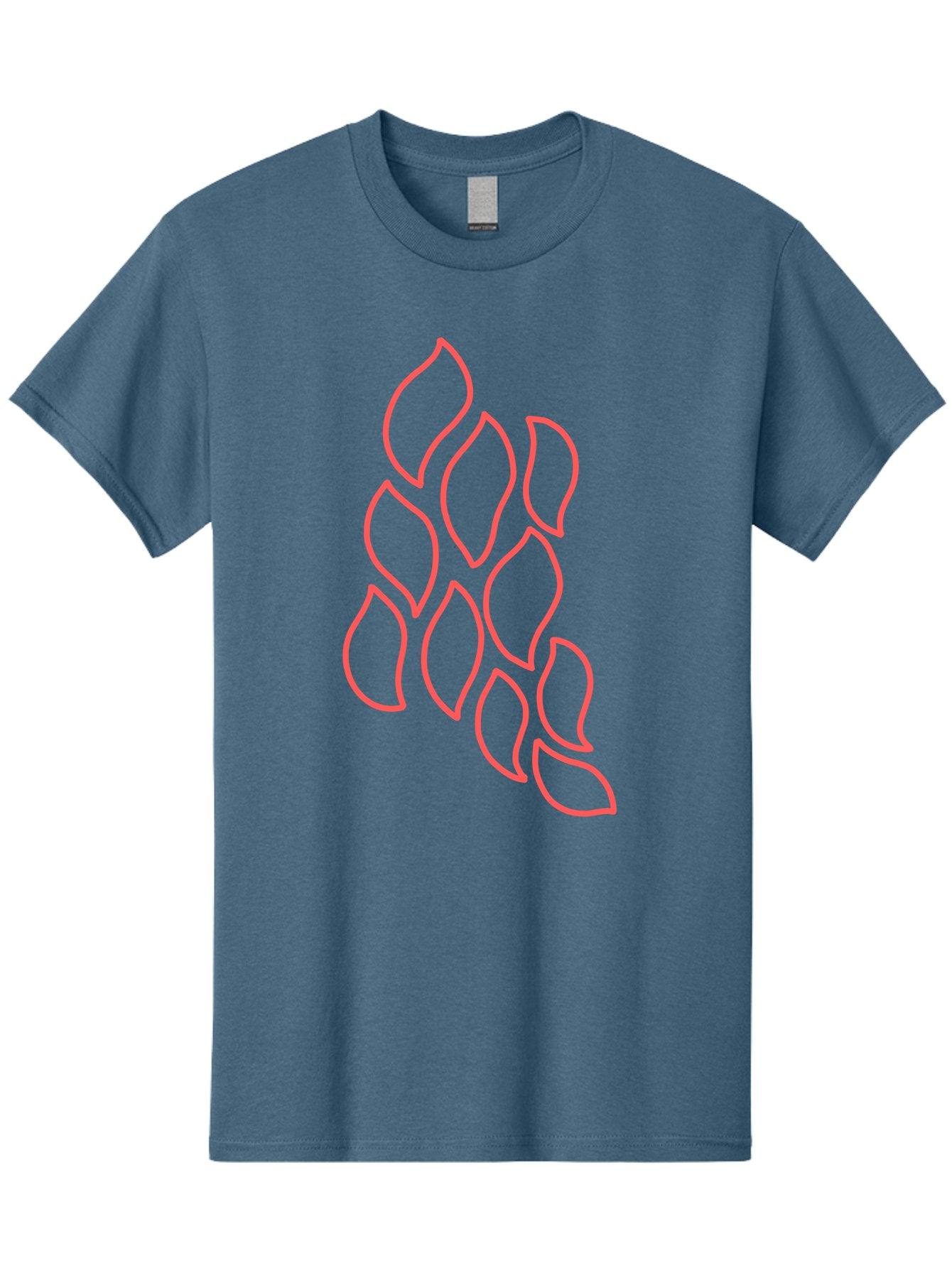 Red-Grapes Men'S Graphic Tee, 100% Cotton, Comfortable Casual Summer Wear, Machine Washable, Pink Leaves, Leafy Branch, Minimalist Design, Simple Shapes, Floral Element, Whimsical Art, Digital Illustration, Modern Graphics Aab787 13