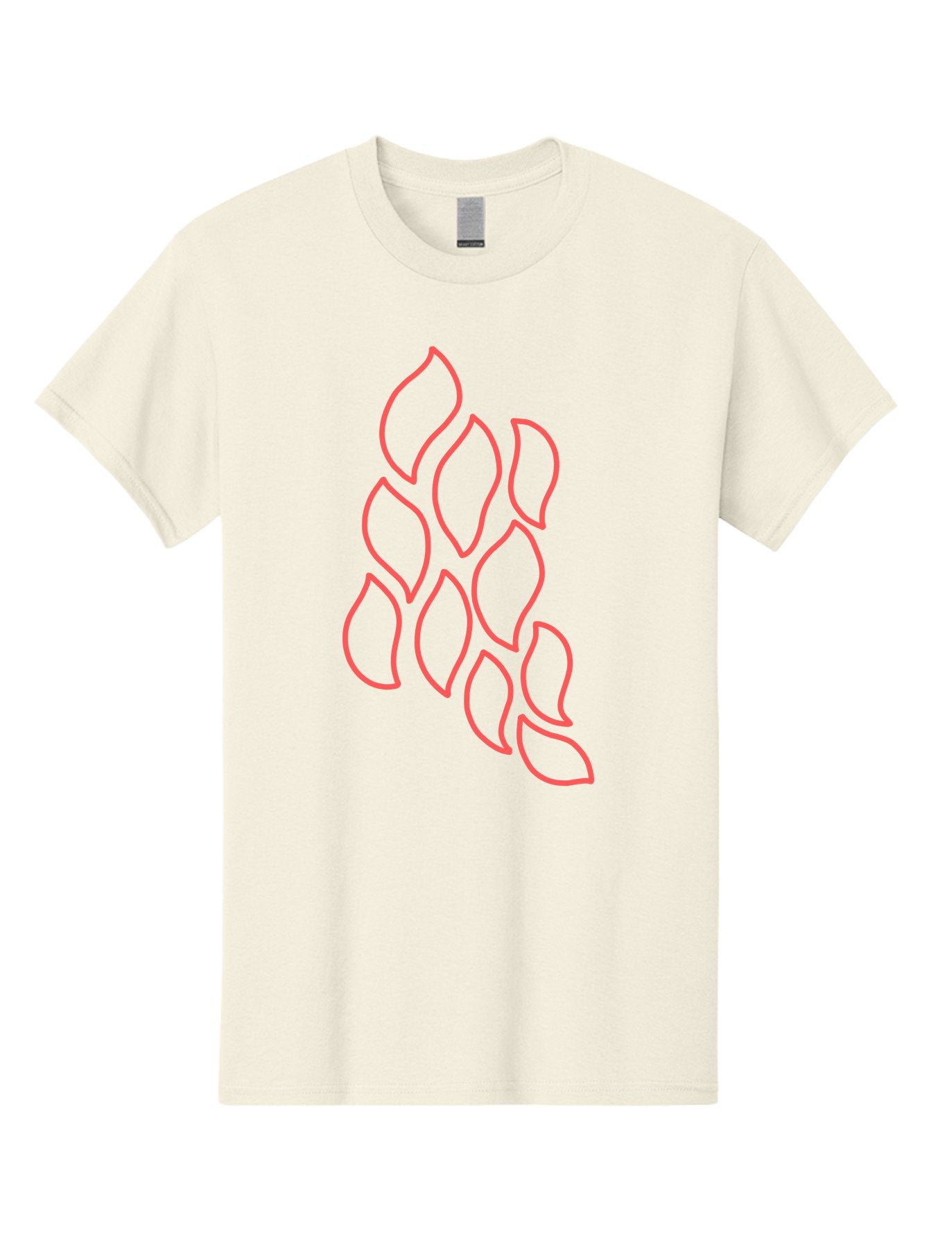Red-Grapes Men'S Graphic Tee, 100% Cotton, Comfortable Casual Summer Wear, Machine Washable, Pink Leaves, Leafy Branch, Minimalist Design, Simple Shapes, Floral Element, Whimsical Art, Digital Illustration, Modern Graphics Aab787 9
