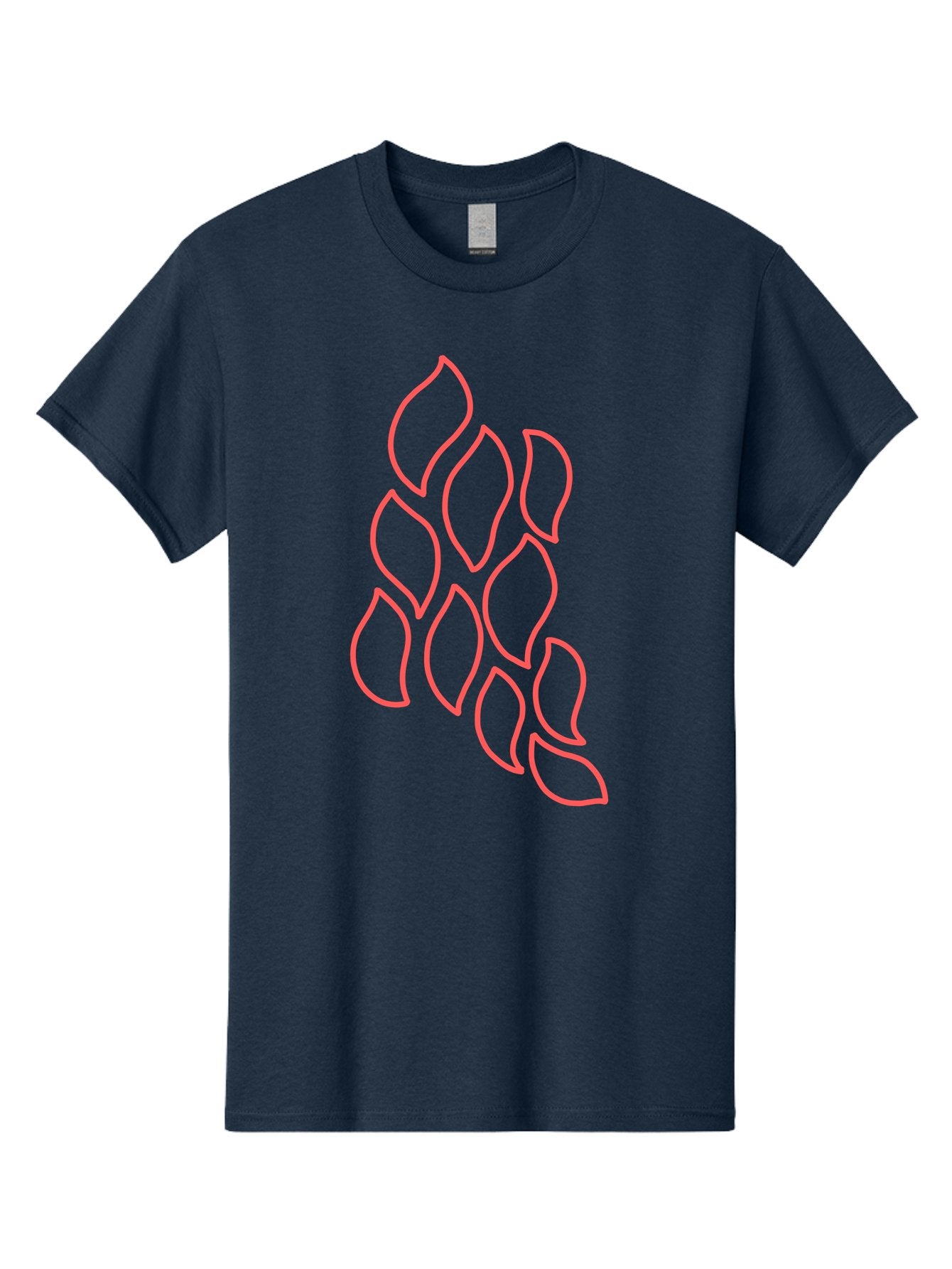 Red-Grapes Men'S Graphic Tee, 100% Cotton, Comfortable Casual Summer Wear, Machine Washable, Pink Leaves, Leafy Branch, Minimalist Design, Simple Shapes, Floral Element, Whimsical Art, Digital Illustration, Modern Graphics Aab787 7