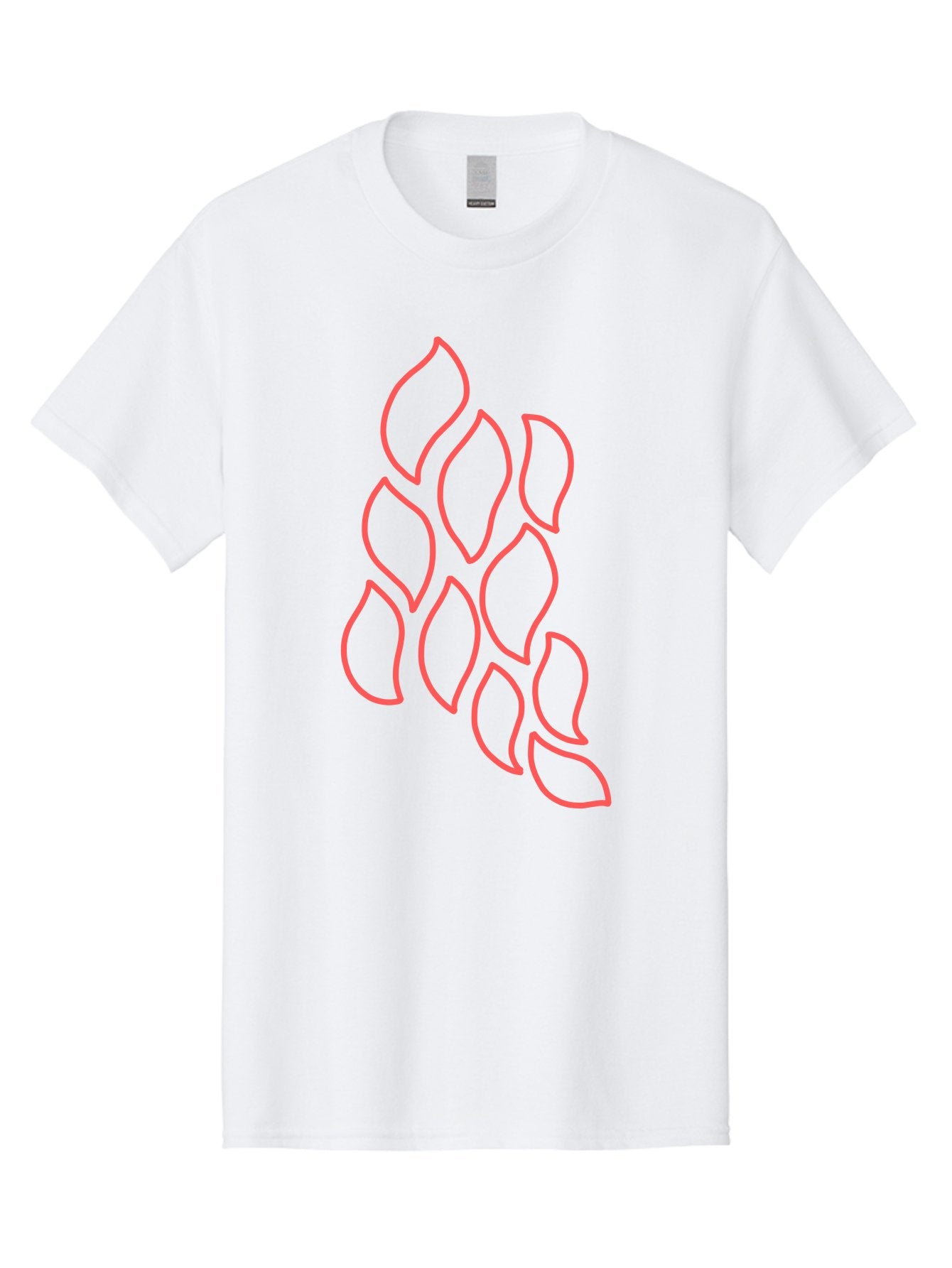 Red-Grapes Men'S Graphic Tee, 100% Cotton, Comfortable Casual Summer Wear, Machine Washable, Pink Leaves, Leafy Branch, Minimalist Design, Simple Shapes, Floral Element, Whimsical Art, Digital Illustration, Modern Graphics Aab787 8