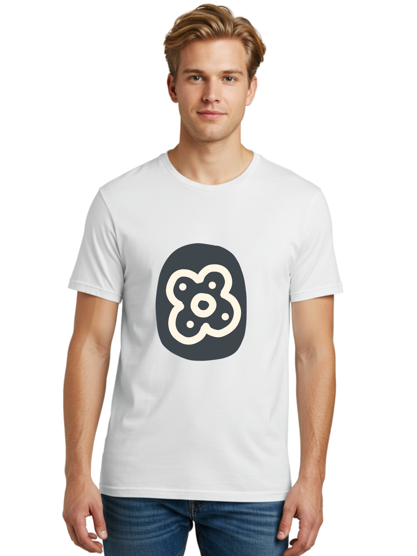 Rounded-Square-Logo Men'S Graphic Tee, 100% Cotton, Comfortable Casual Summer Wear, Machine Washable, Paw Print, Dog Paw, Pet Care, Animal Tracking, Pet Grooming, Pet Accessories, Pet Love Aab791 12