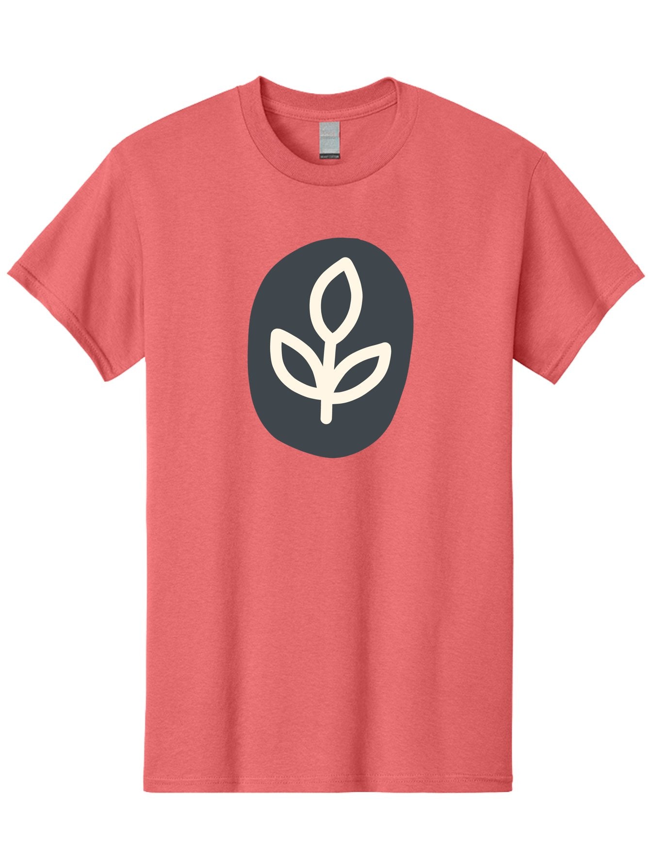 Sprouting-Seedling Men'S Graphic Tee, 100% Cotton, Comfortable Casual Summer Wear, Machine Washable, Simple Icon, Plant Symbol, Eco-Friendly Design, Minimalistic Style, Seedling Graphic, Nature-Inspired, White Plant On Dark Gray, Aab792 3
