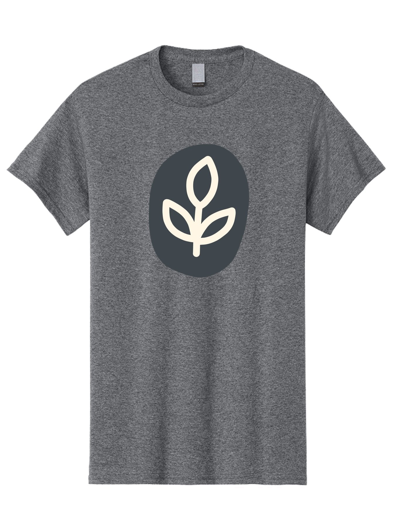 Sprouting-Seedling Men'S Graphic Tee, 100% Cotton, Comfortable Casual Summer Wear, Machine Washable, Simple Icon, Plant Symbol, Eco-Friendly Design, Minimalistic Style, Seedling Graphic, Nature-Inspired, White Plant On Dark Gray, Aab792 11