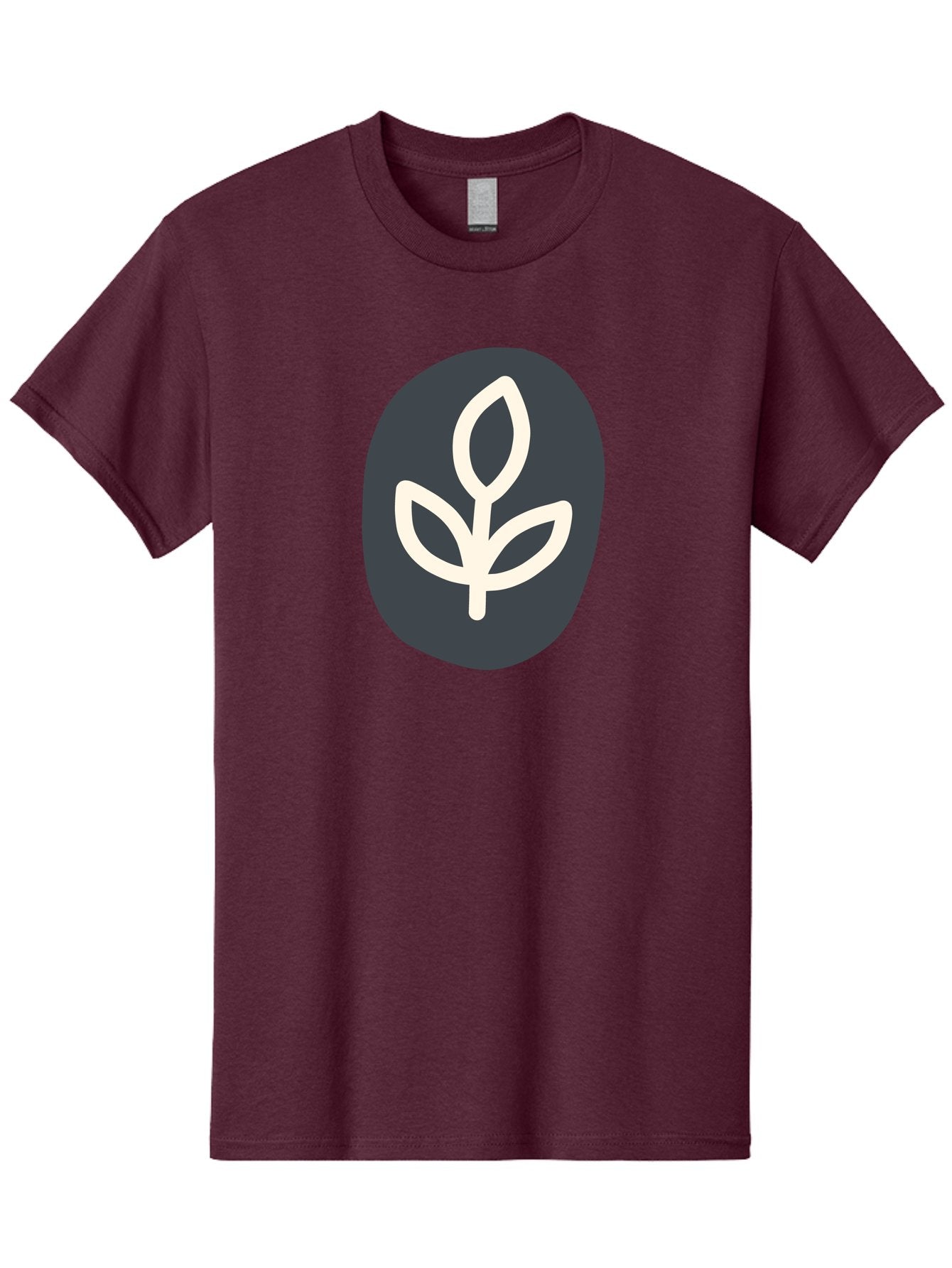 Sprouting-Seedling Men'S Graphic Tee, 100% Cotton, Comfortable Casual Summer Wear, Machine Washable, Simple Icon, Plant Symbol, Eco-Friendly Design, Minimalistic Style, Seedling Graphic, Nature-Inspired, White Plant On Dark Gray, Aab792 9