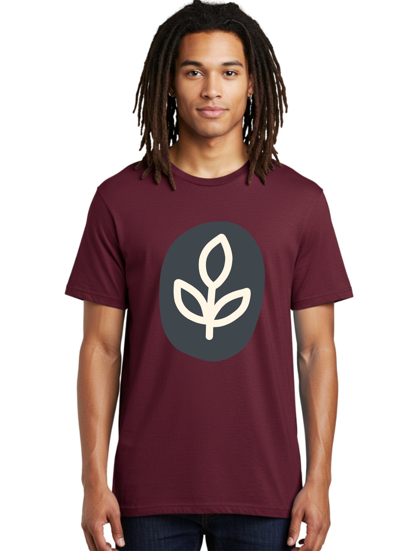 Sprouting-Seedling Men'S Graphic Tee, 100% Cotton, Comfortable Casual Summer Wear, Machine Washable, Simple Icon, Plant Symbol, Eco-Friendly Design, Minimalistic Style, Seedling Graphic, Nature-Inspired, White Plant On Dark Gray, Aab792 26