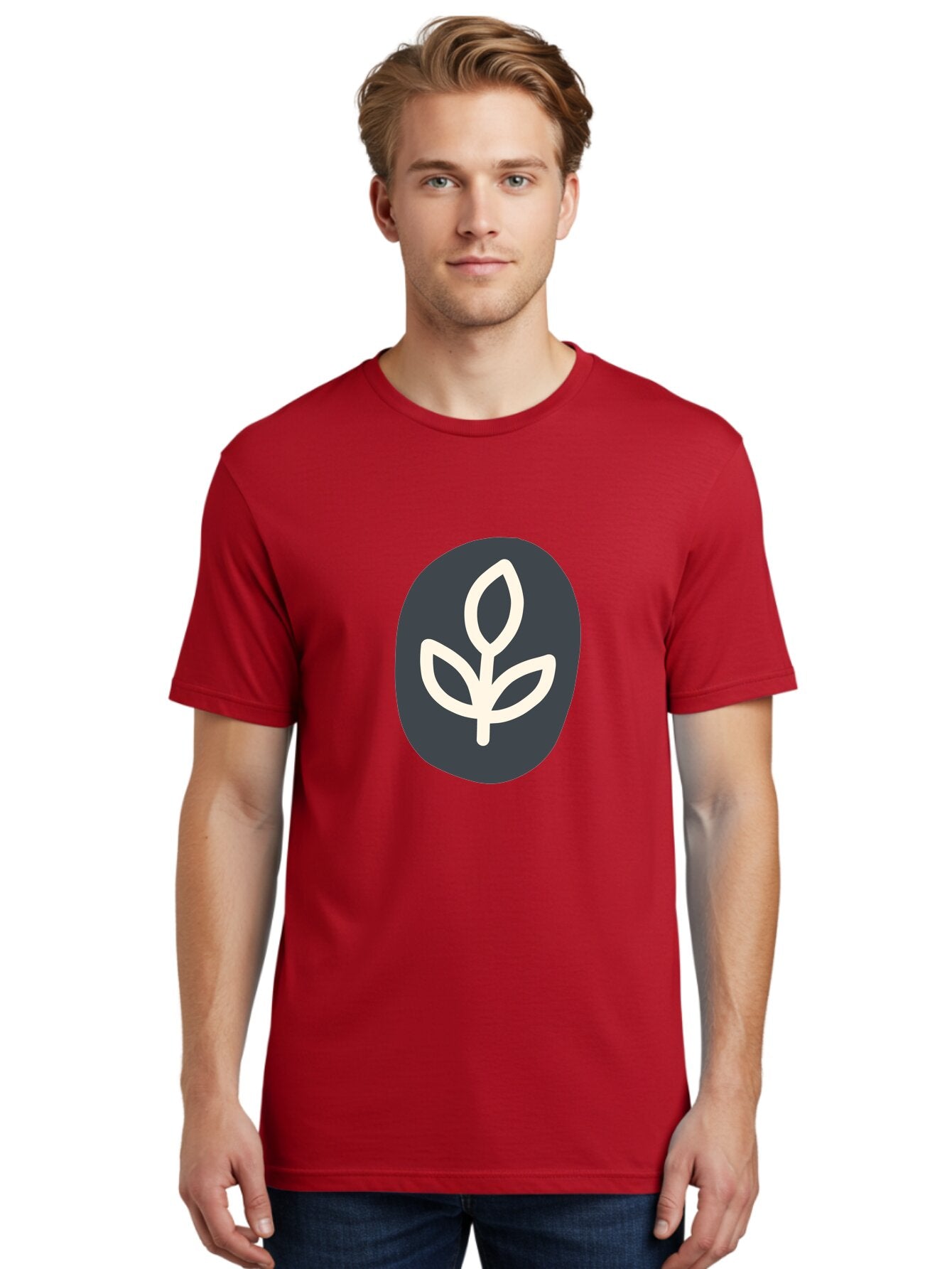 Sprouting-Seedling Men'S Graphic Tee, 100% Cotton, Comfortable Casual Summer Wear, Machine Washable, Simple Icon, Plant Symbol, Eco-Friendly Design, Minimalistic Style, Seedling Graphic, Nature-Inspired, White Plant On Dark Gray, Aab792 28