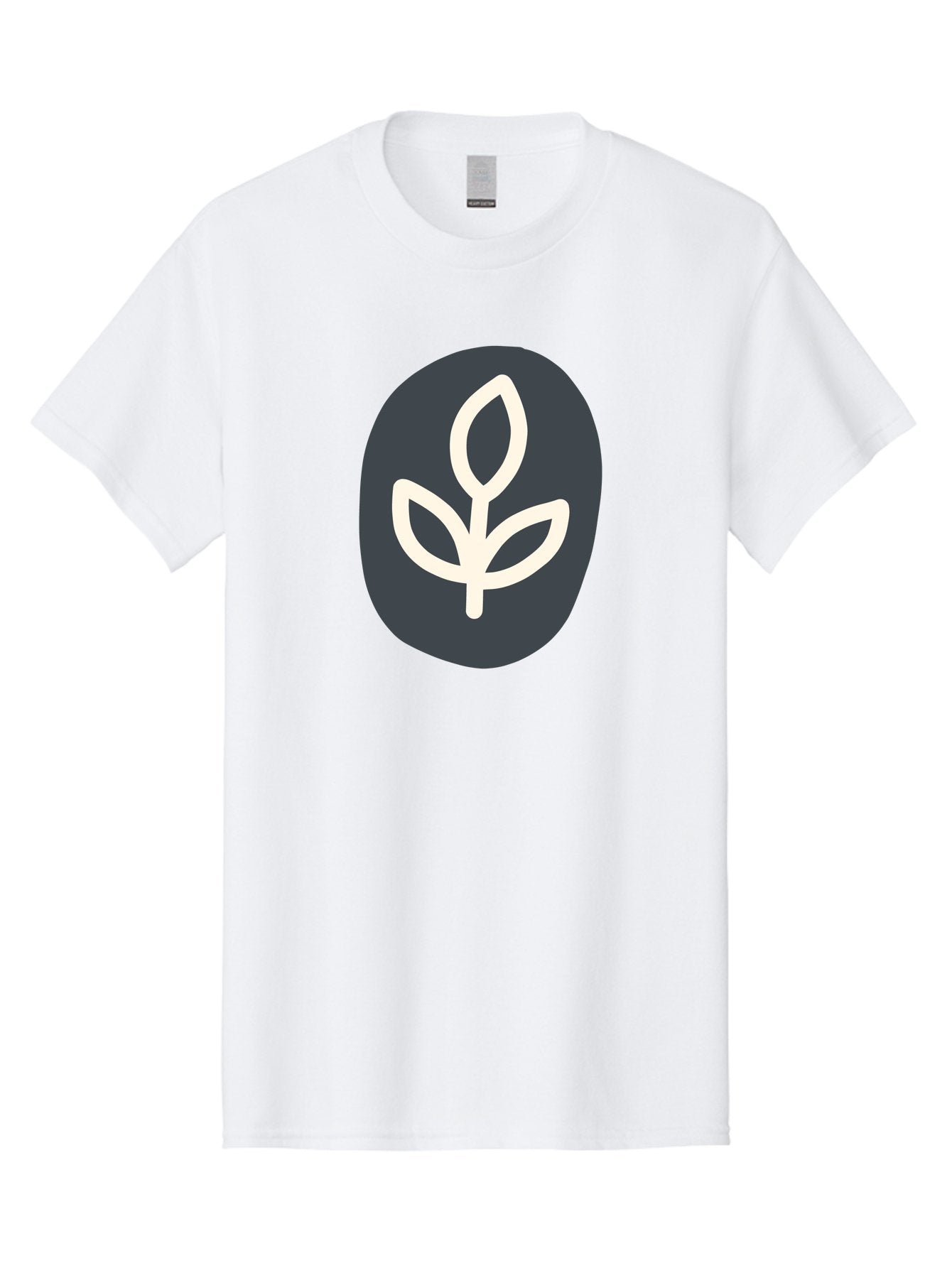Sprouting-Seedling Men'S Graphic Tee, 100% Cotton, Comfortable Casual Summer Wear, Machine Washable, Simple Icon, Plant Symbol, Eco-Friendly Design, Minimalistic Style, Seedling Graphic, Nature-Inspired, White Plant On Dark Gray, Aab792 8